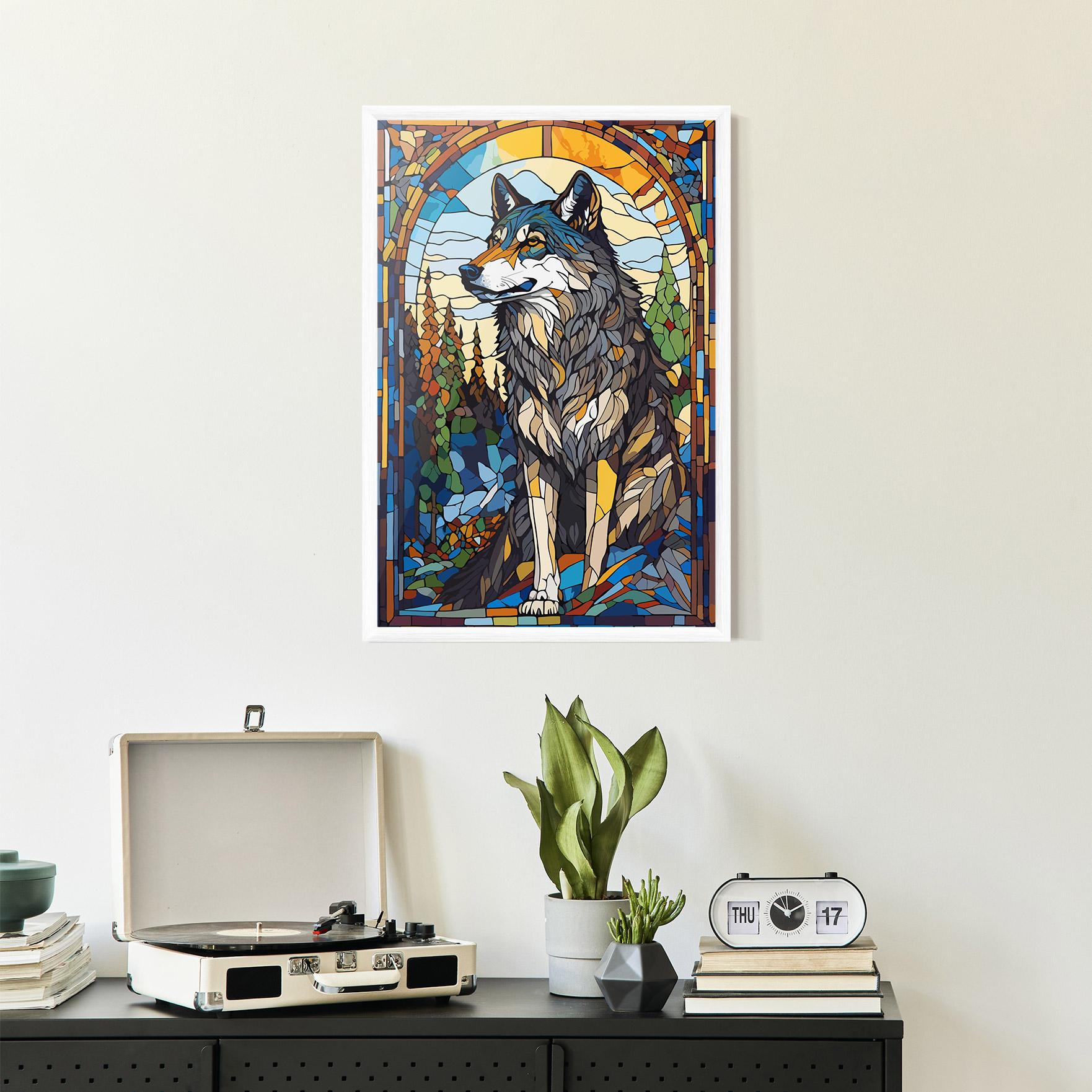 Poster Înrămat Glass Wolf mockup 2