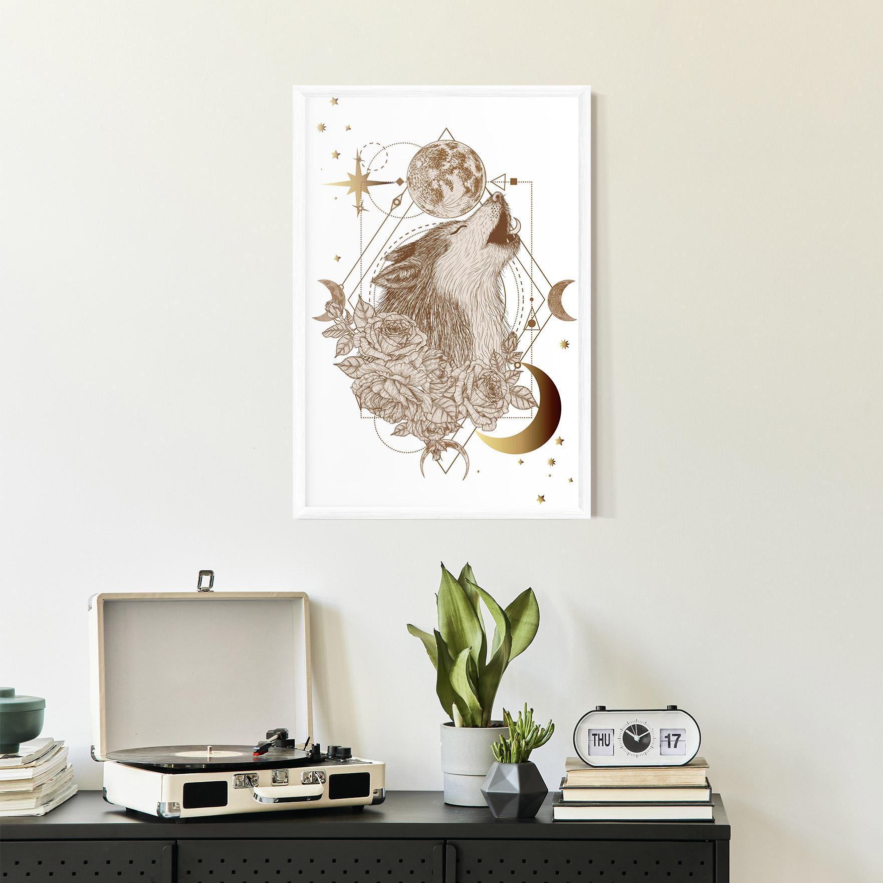 Poster Înrămat Magical Wolf mockup 2
