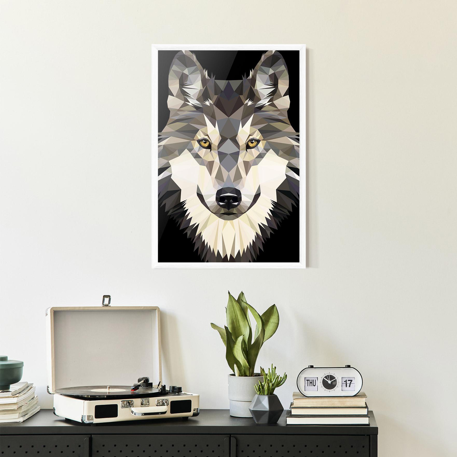Poster Înrămat Pretty Wolf Head mockup 2
