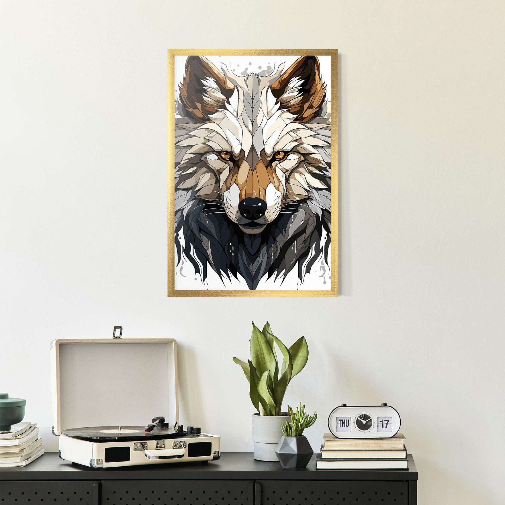 Poster Înrămat Brown Wolf mockup 2