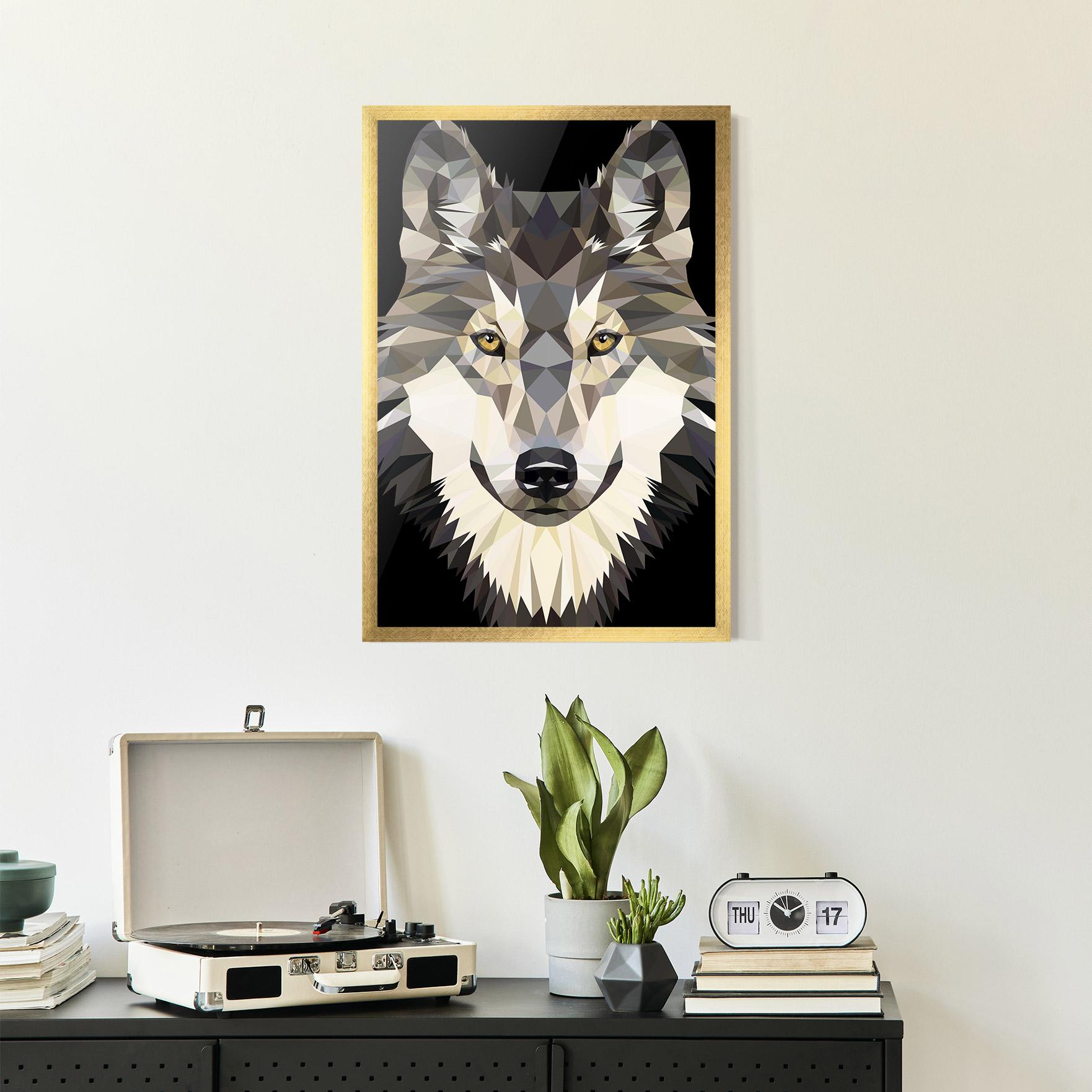 Poster Înrămat Pretty Wolf Head mockup 2