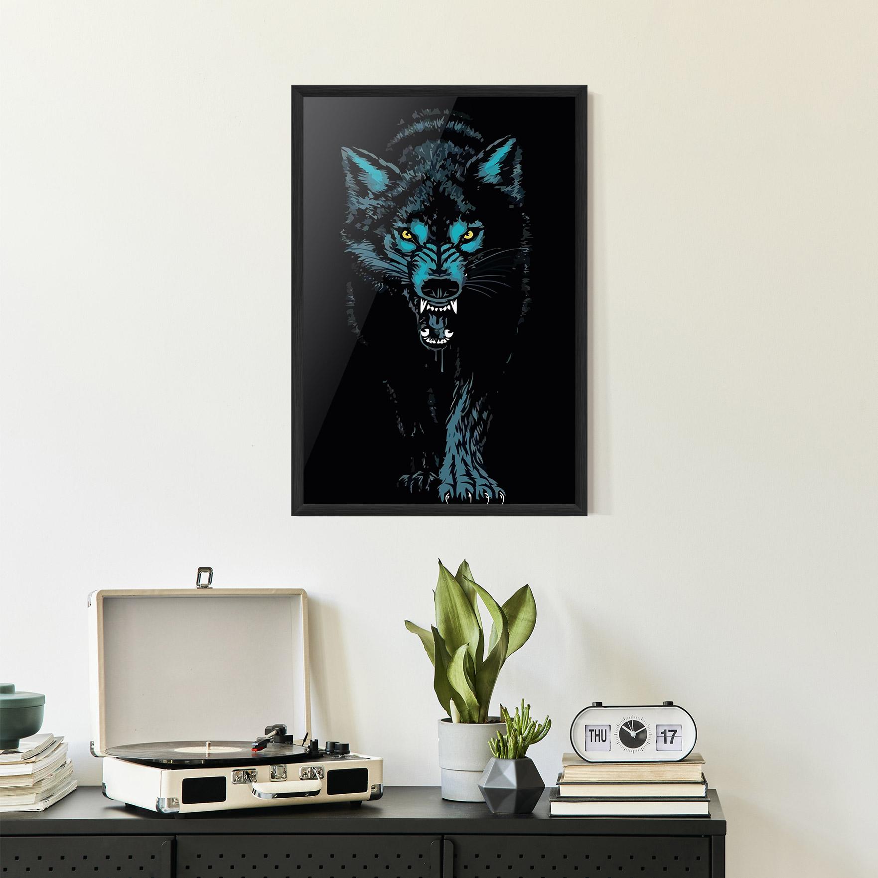 Poster Înrămat Blue Wolf mockup 2