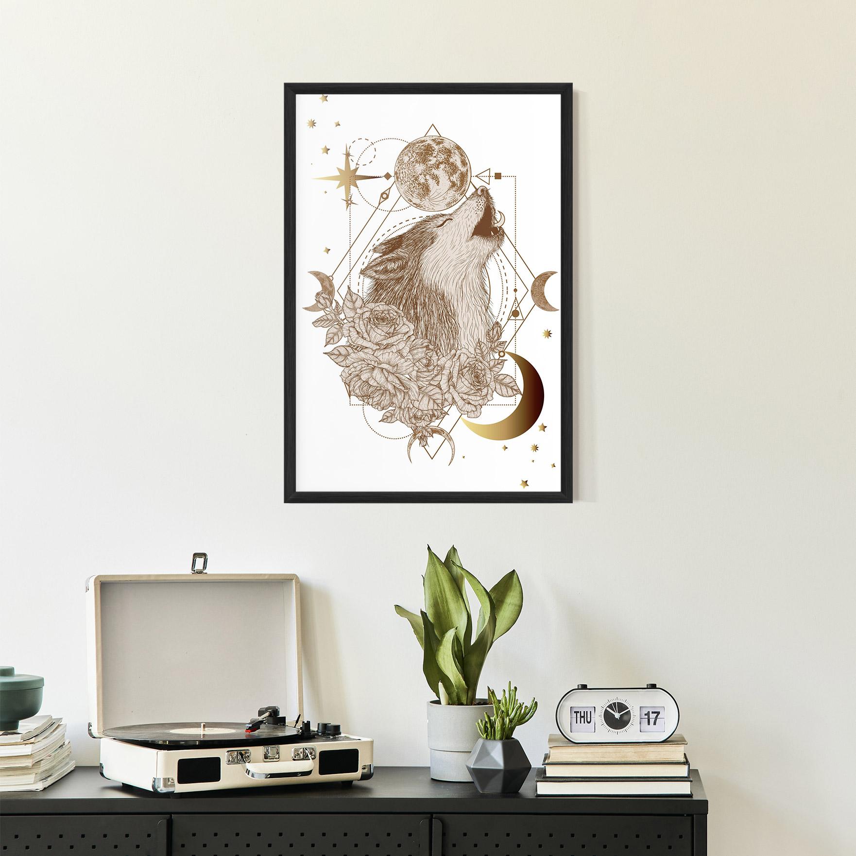 Poster Înrămat Magical Wolf mockup 2
