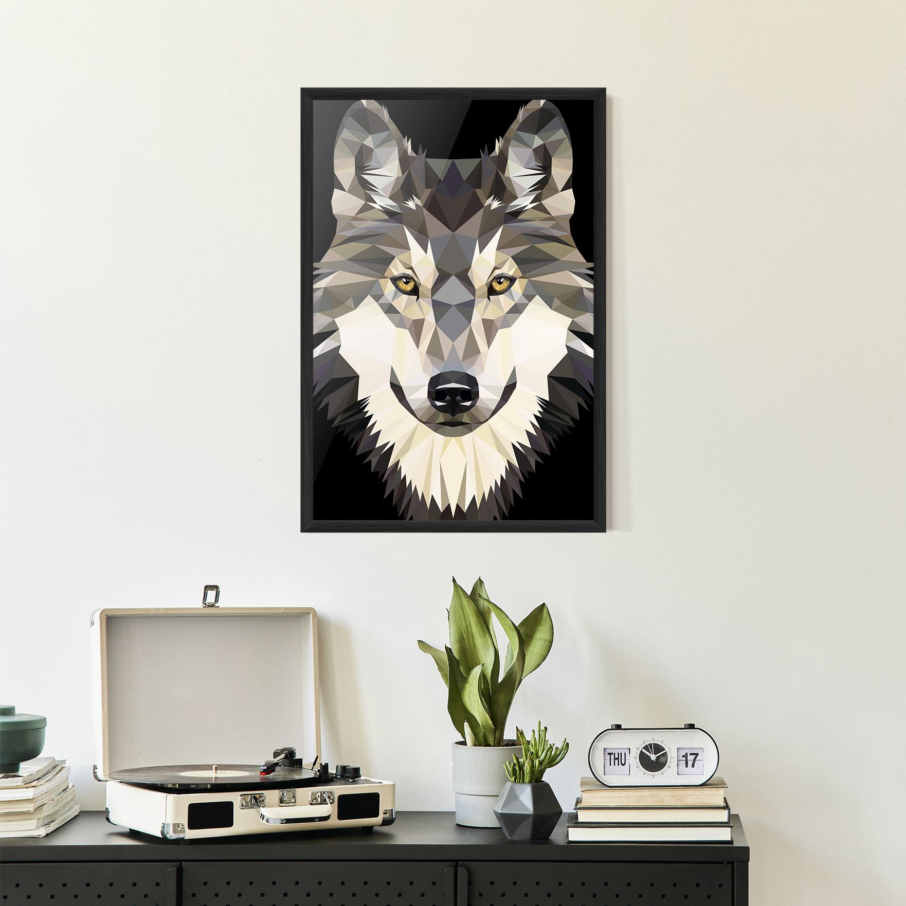 Poster Înrămat Pretty Wolf Head mockup 2