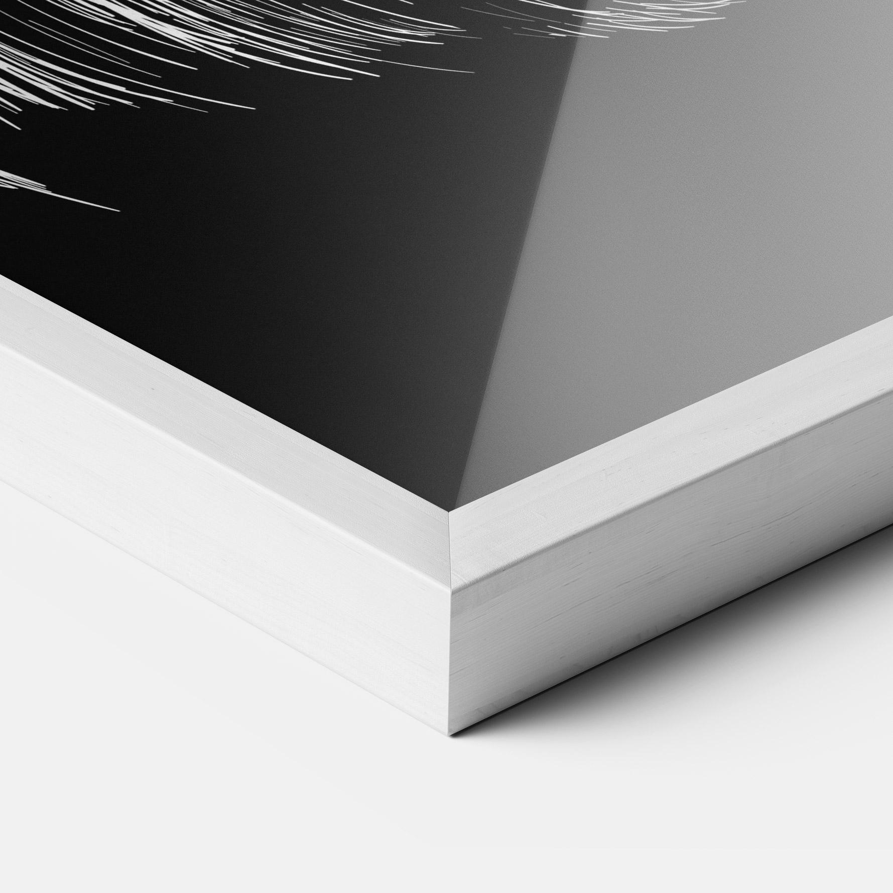 Poster Înrămat White Line Wolf mockup 3