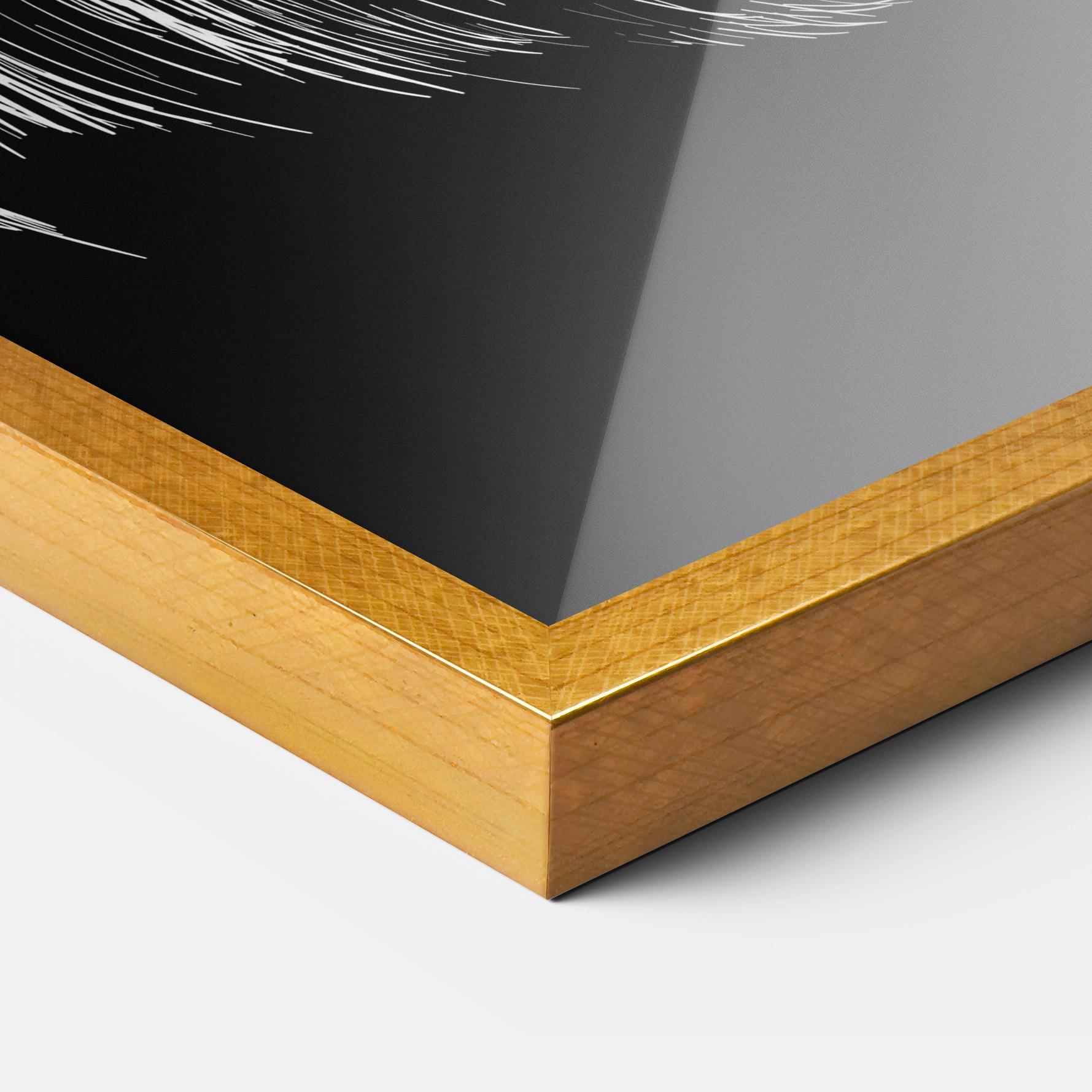 Poster Înrămat White Line Wolf mockup 3