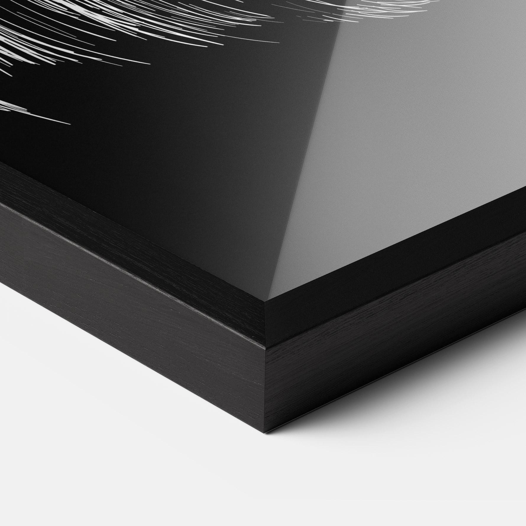 Poster Înrămat White Line Wolf mockup 3