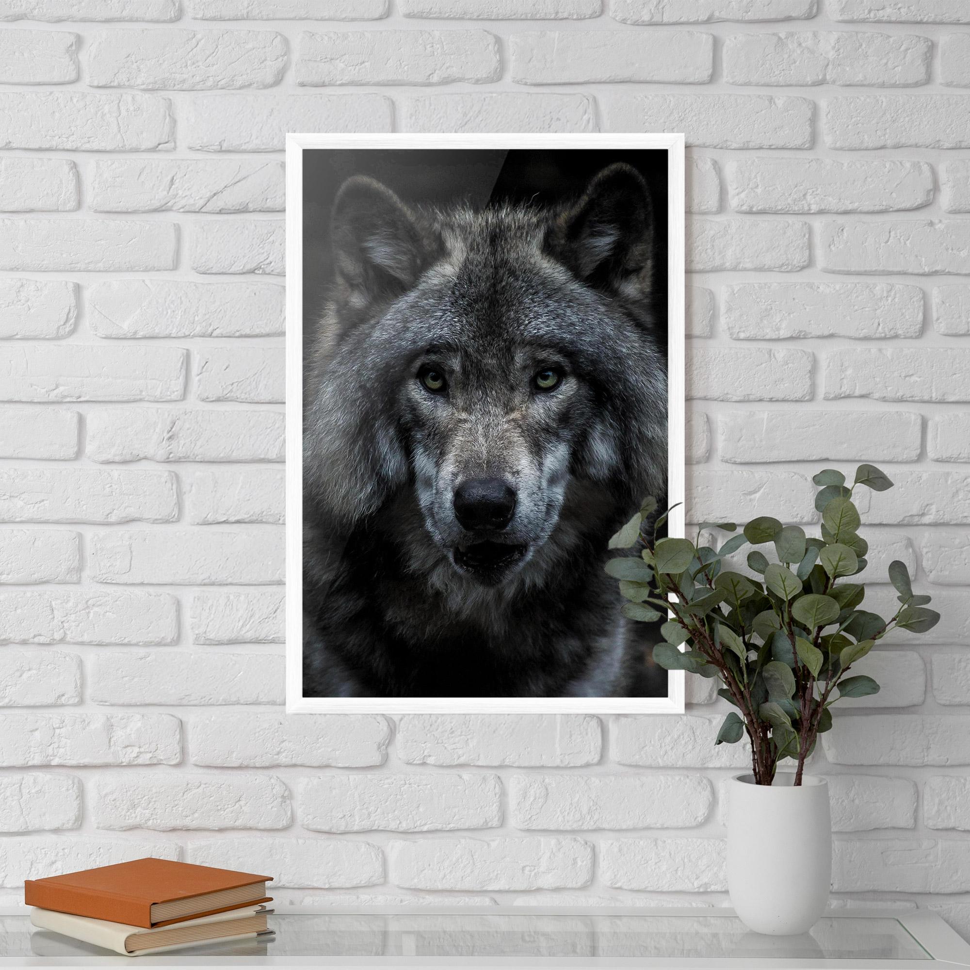 Poster Înrămat Angry Wolf mockup 5