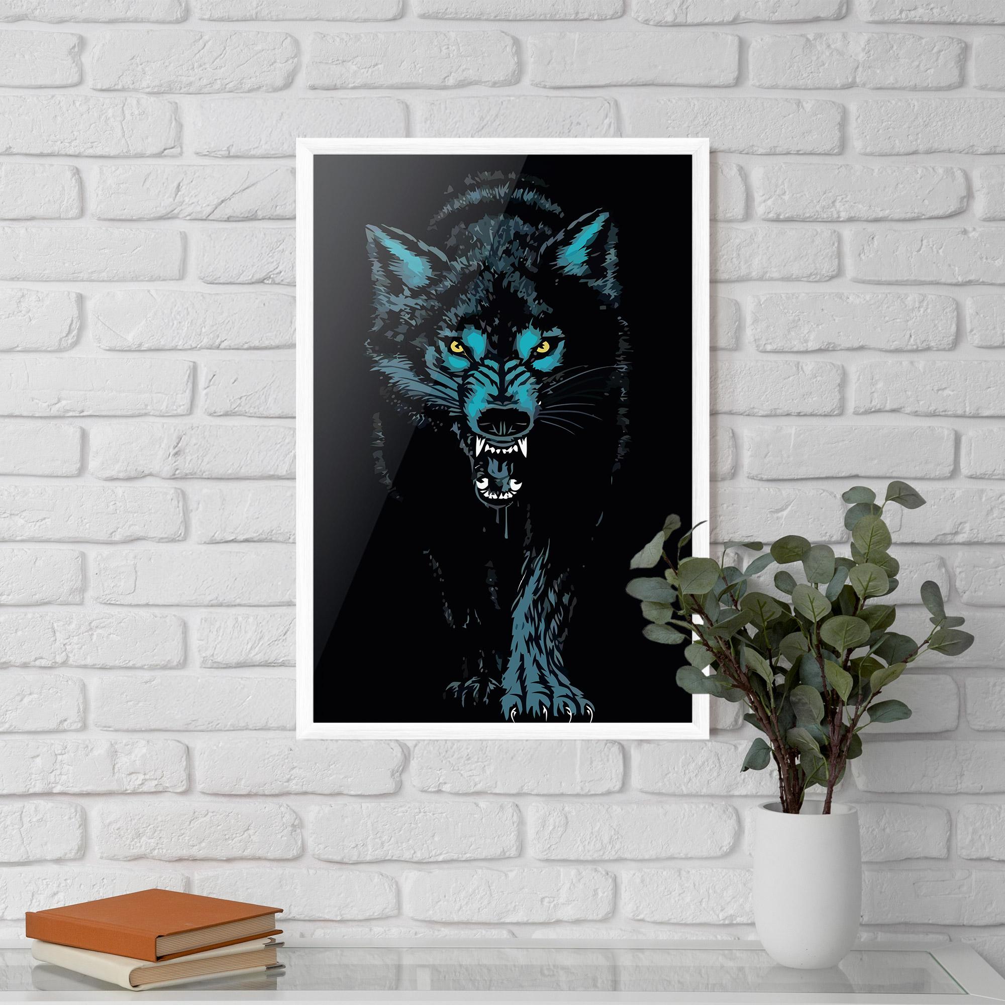 Poster Înrămat Blue Wolf mockup 5