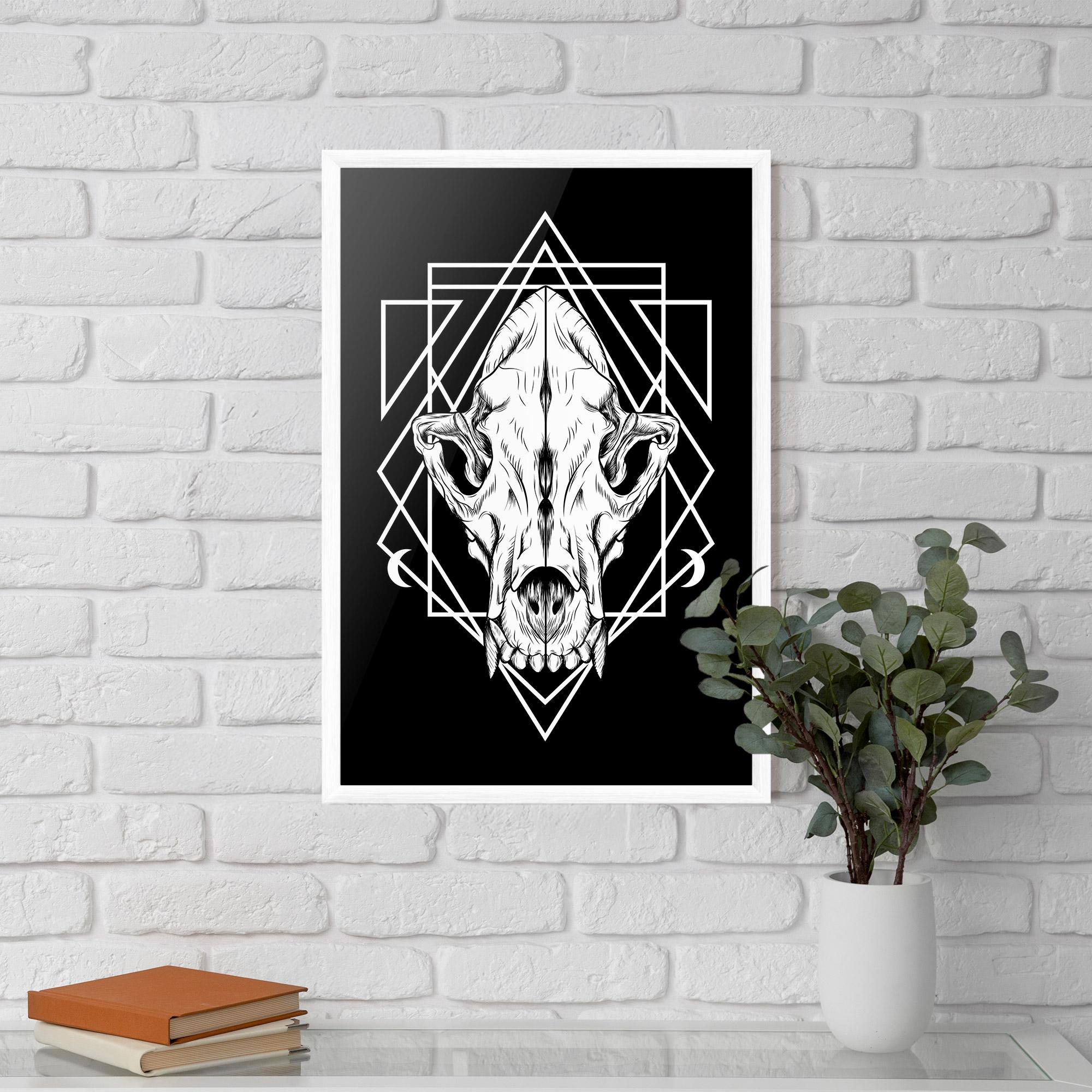 Poster Înrămat Dark Wolf Skull mockup 5