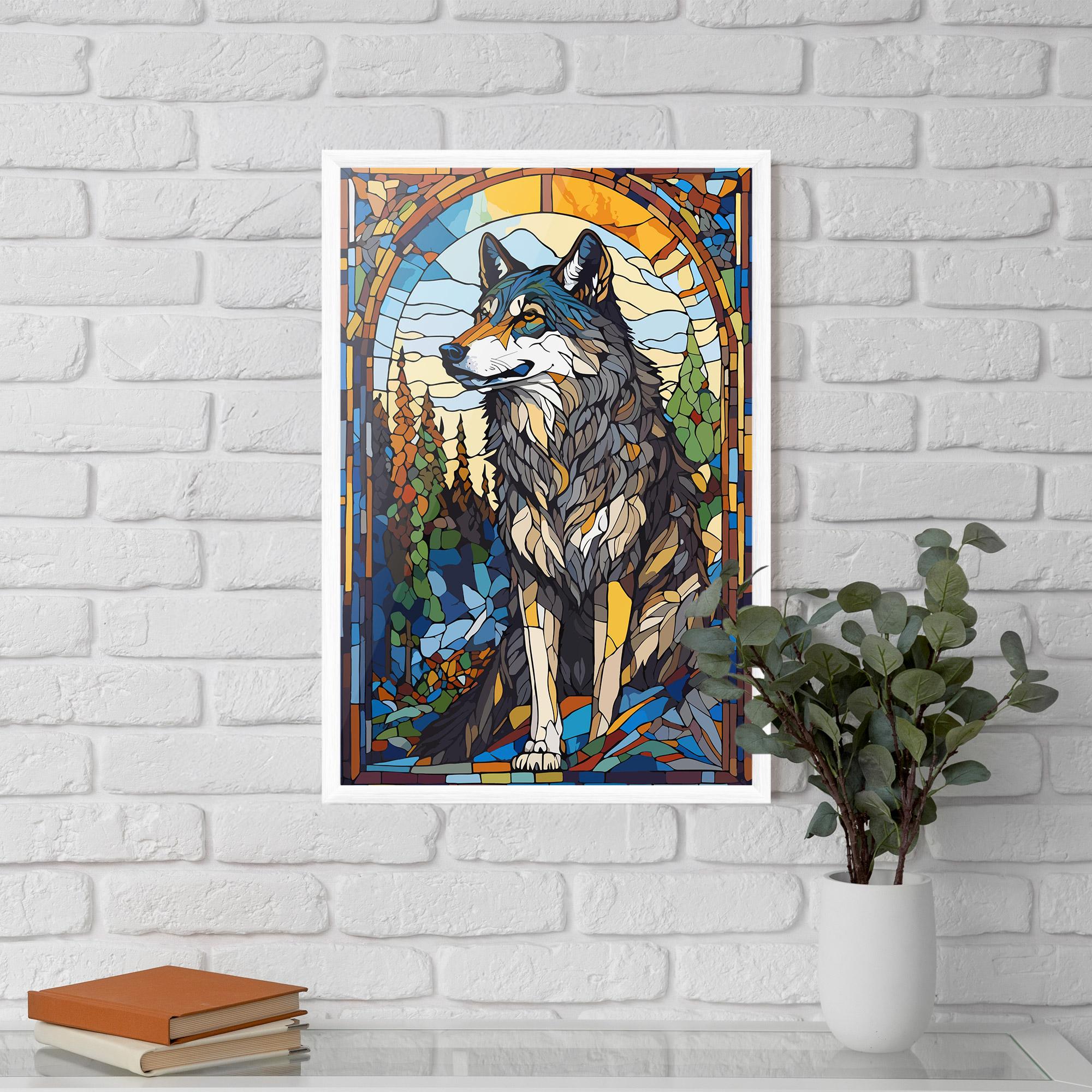 Poster Înrămat Glass Wolf mockup 5