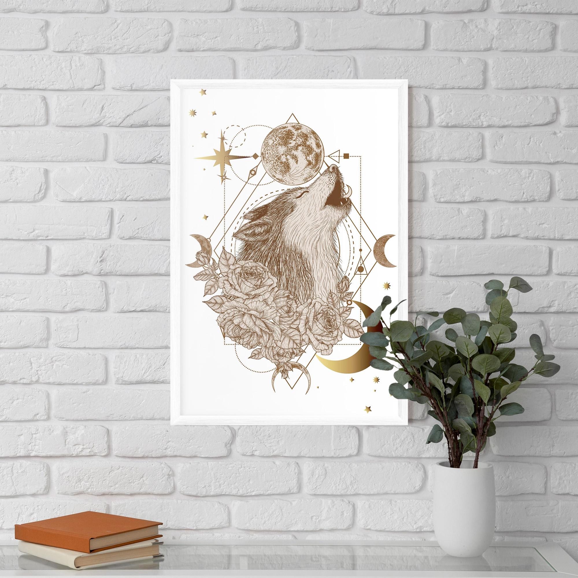 Poster Înrămat Magical Wolf mockup 5