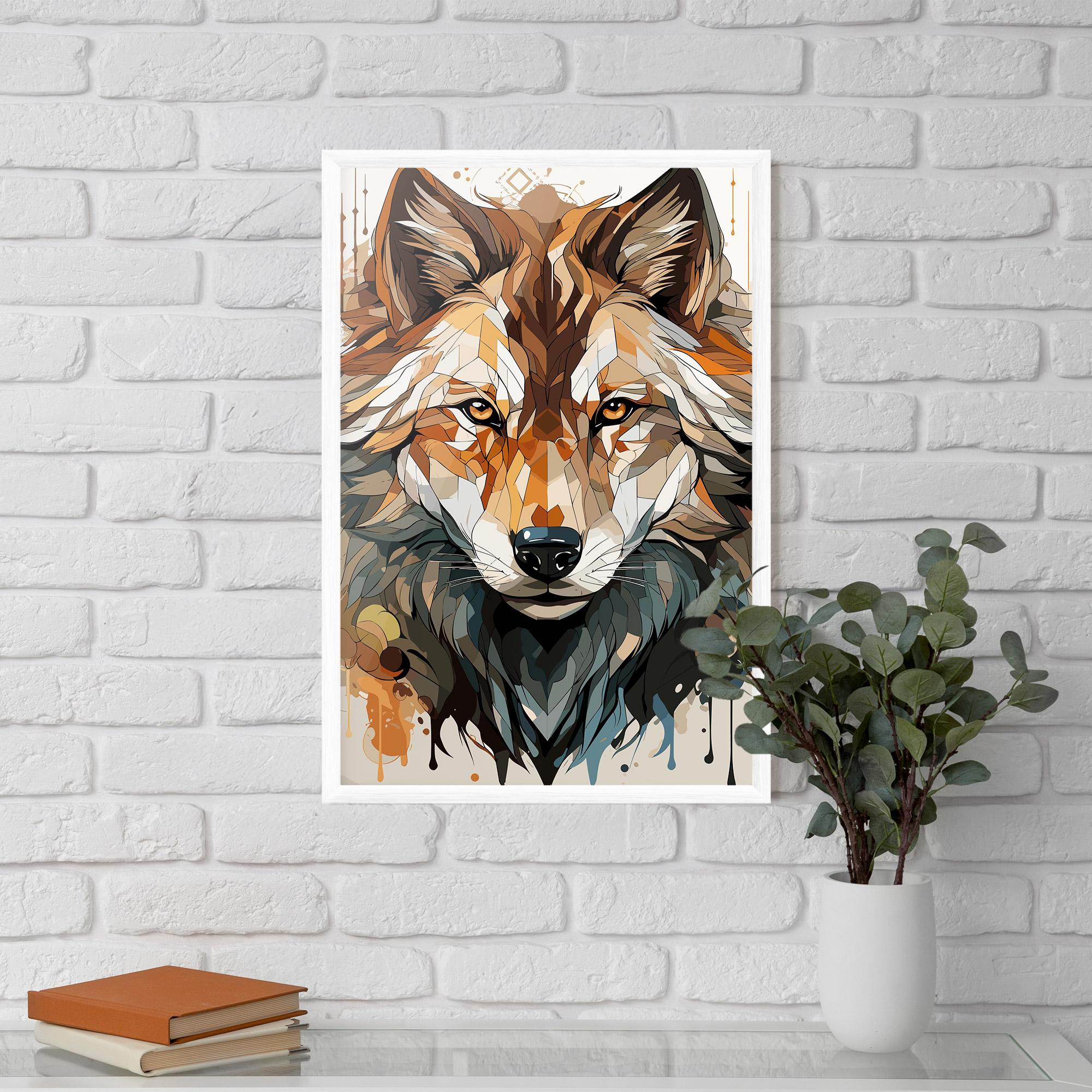 Poster Înrămat Pretty Orange Wolf mockup 5