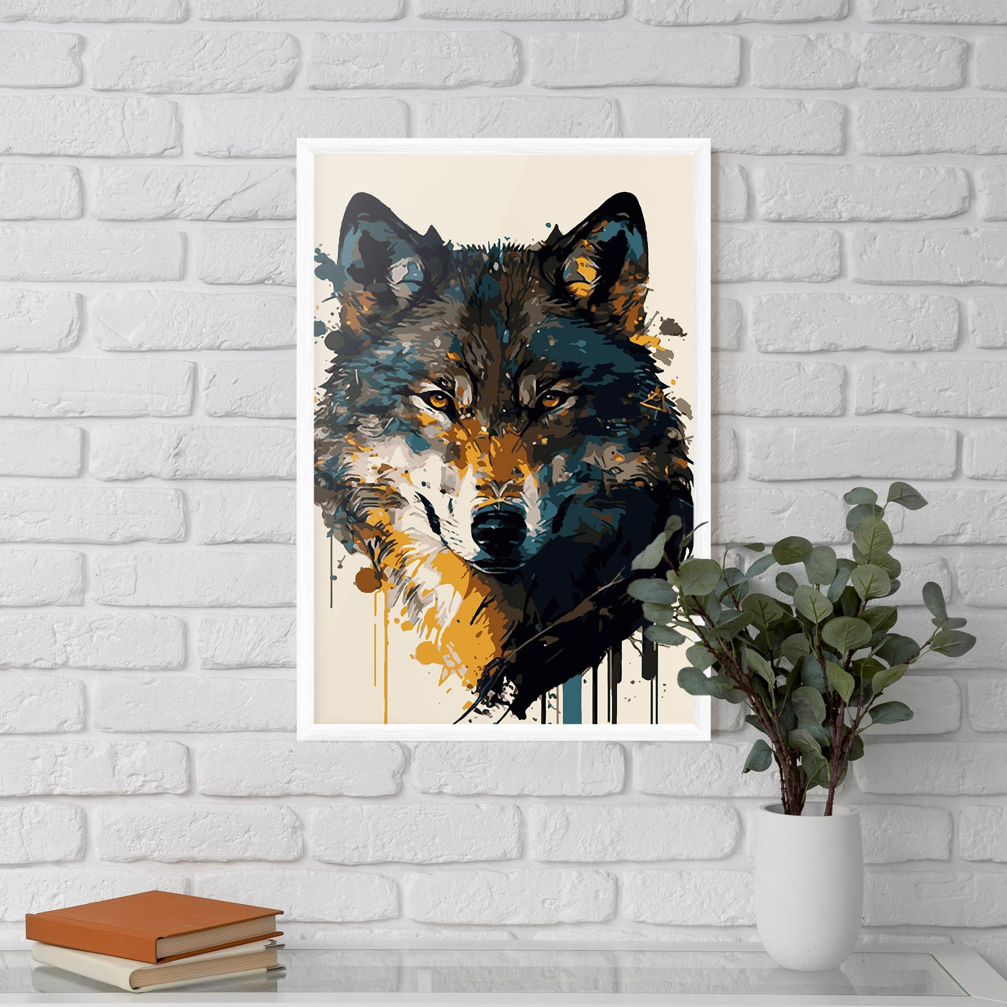 Poster Înrămat Wolf Head Art mockup 5