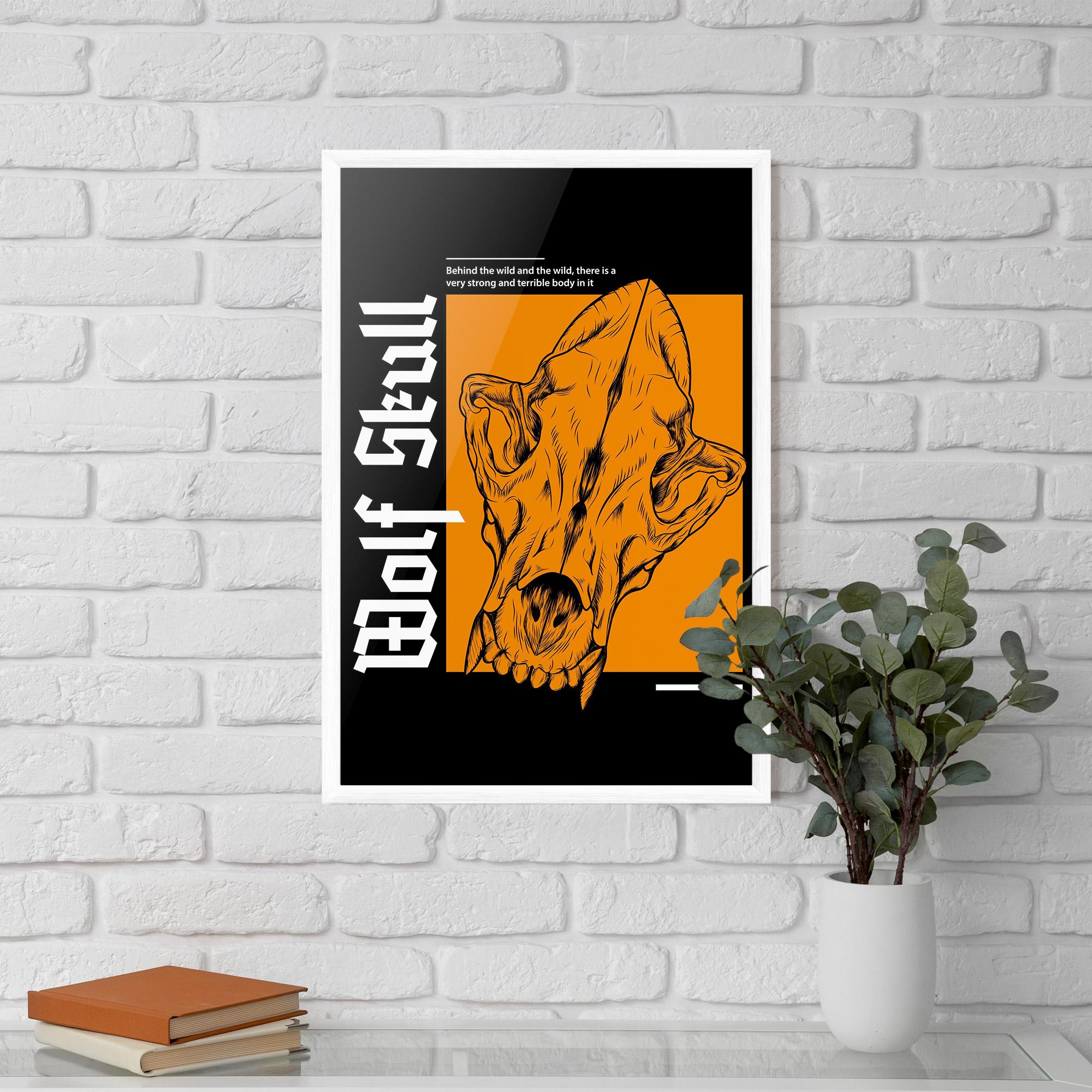 Poster Înrămat Wolf Skull mockup 5