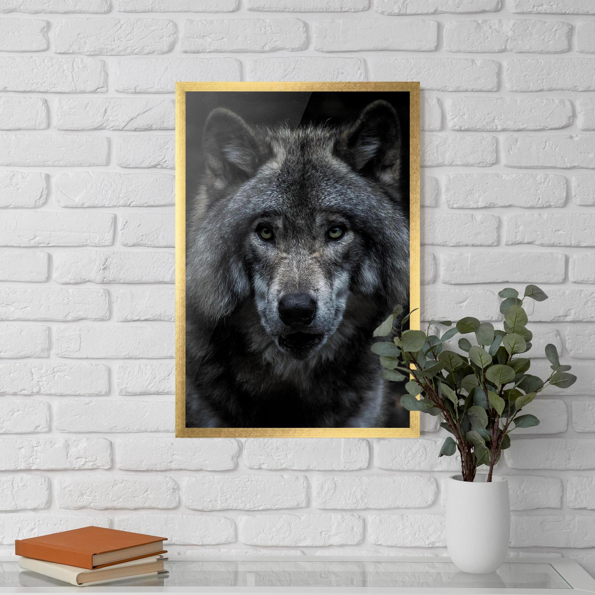 Poster Înrămat Angry Wolf mockup 5