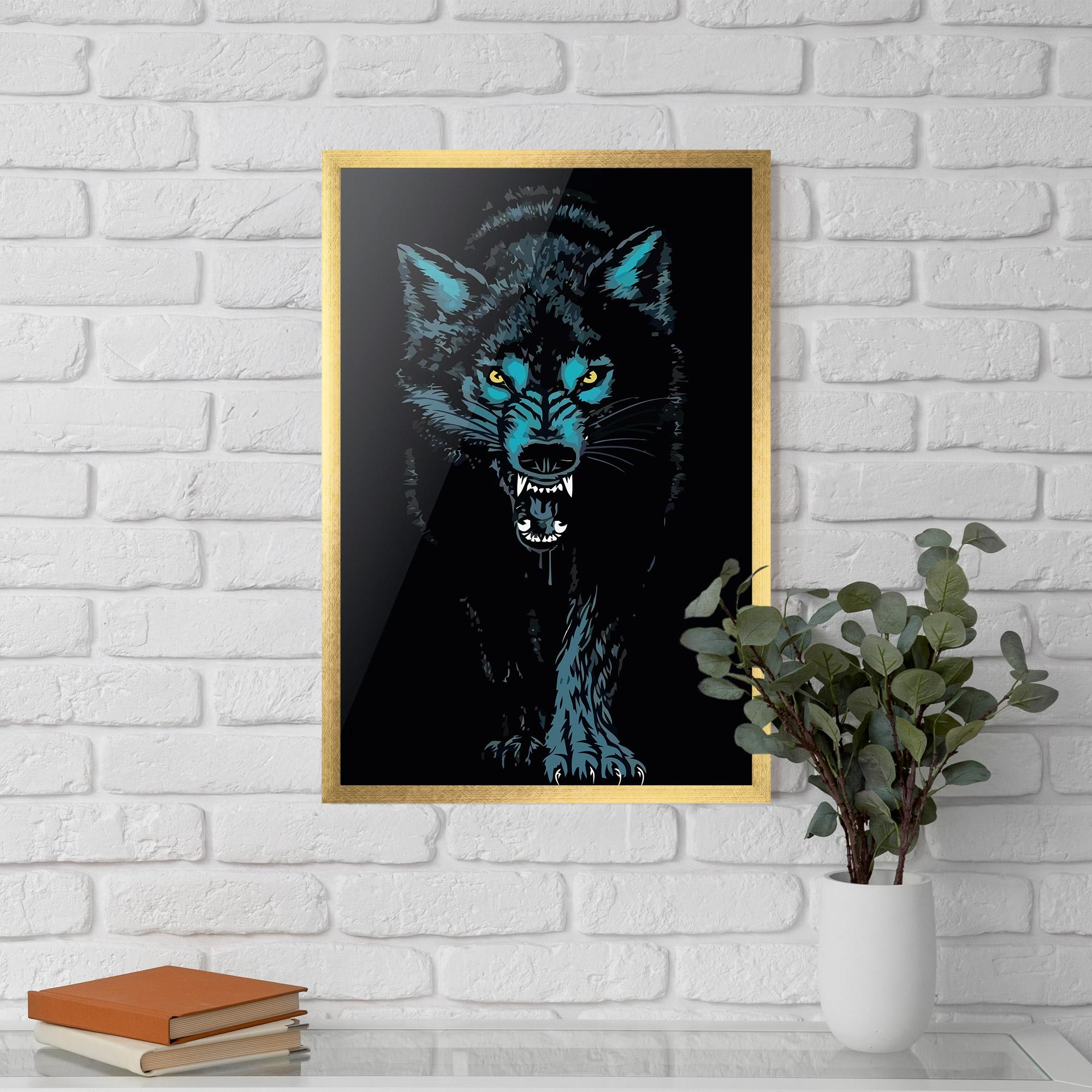 Poster Înrămat Blue Wolf mockup 5