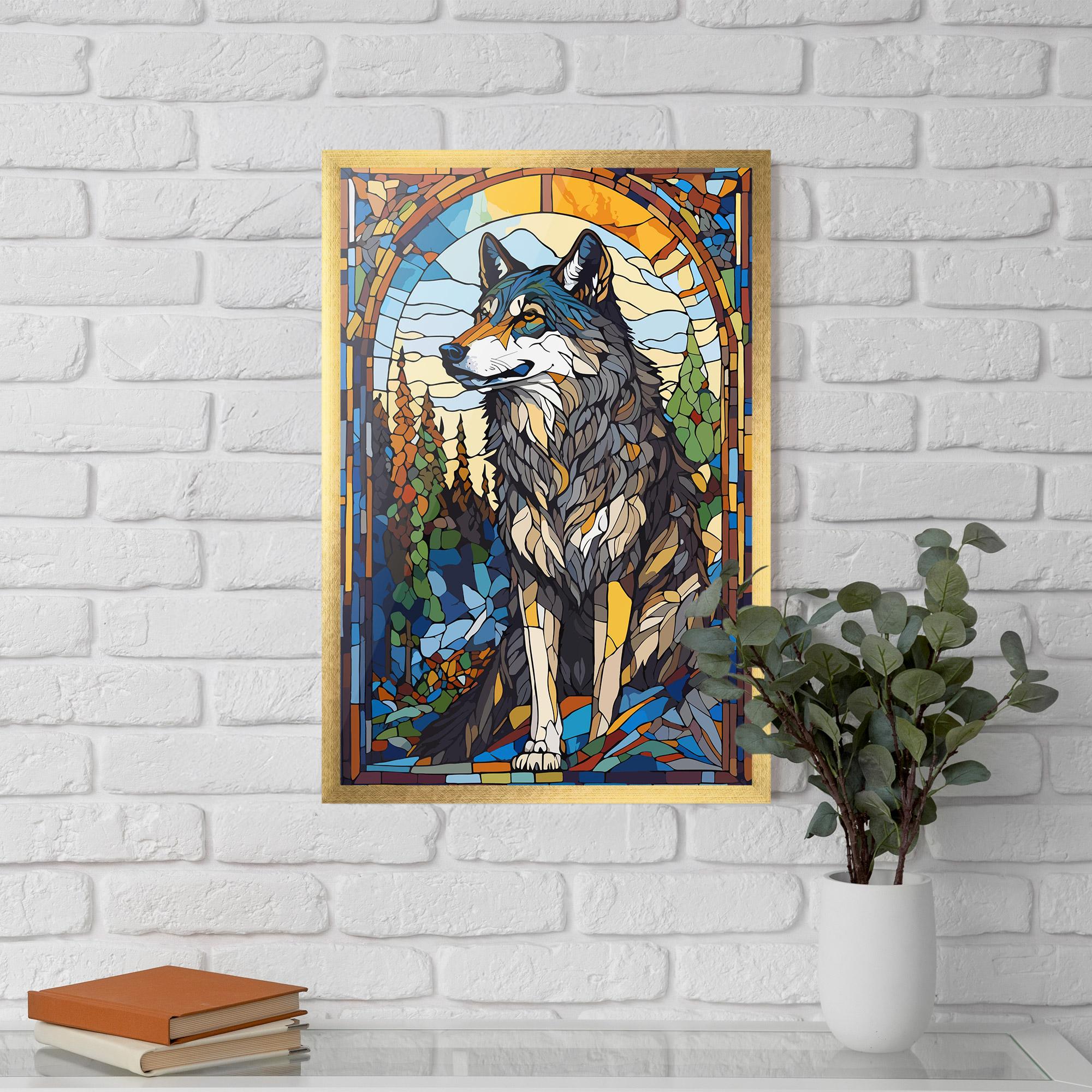 Poster Înrămat Glass Wolf mockup 5
