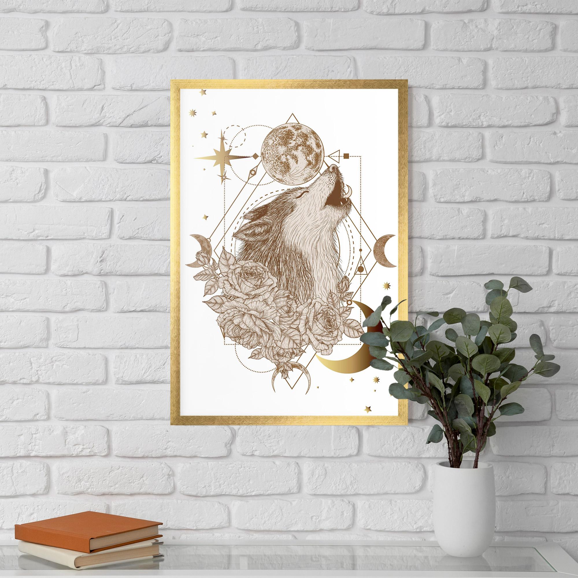 Poster Înrămat Magical Wolf mockup 5