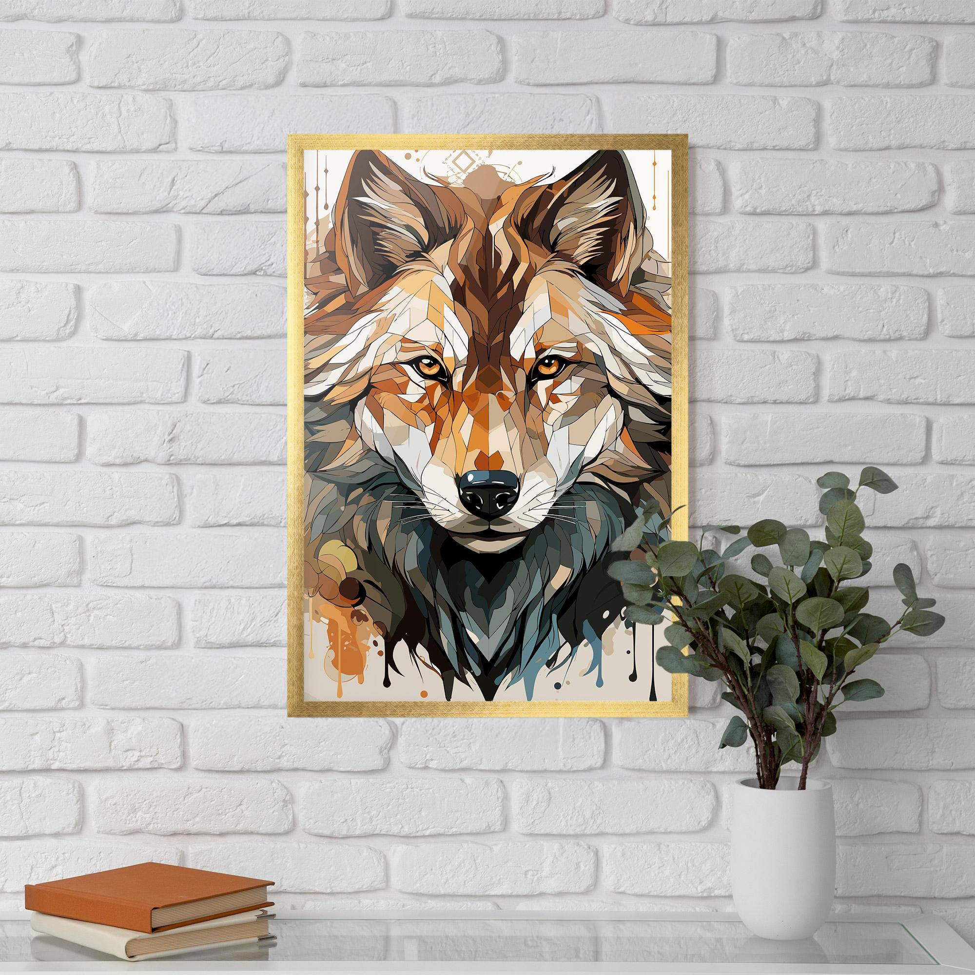 Poster Înrămat Pretty Orange Wolf mockup 5