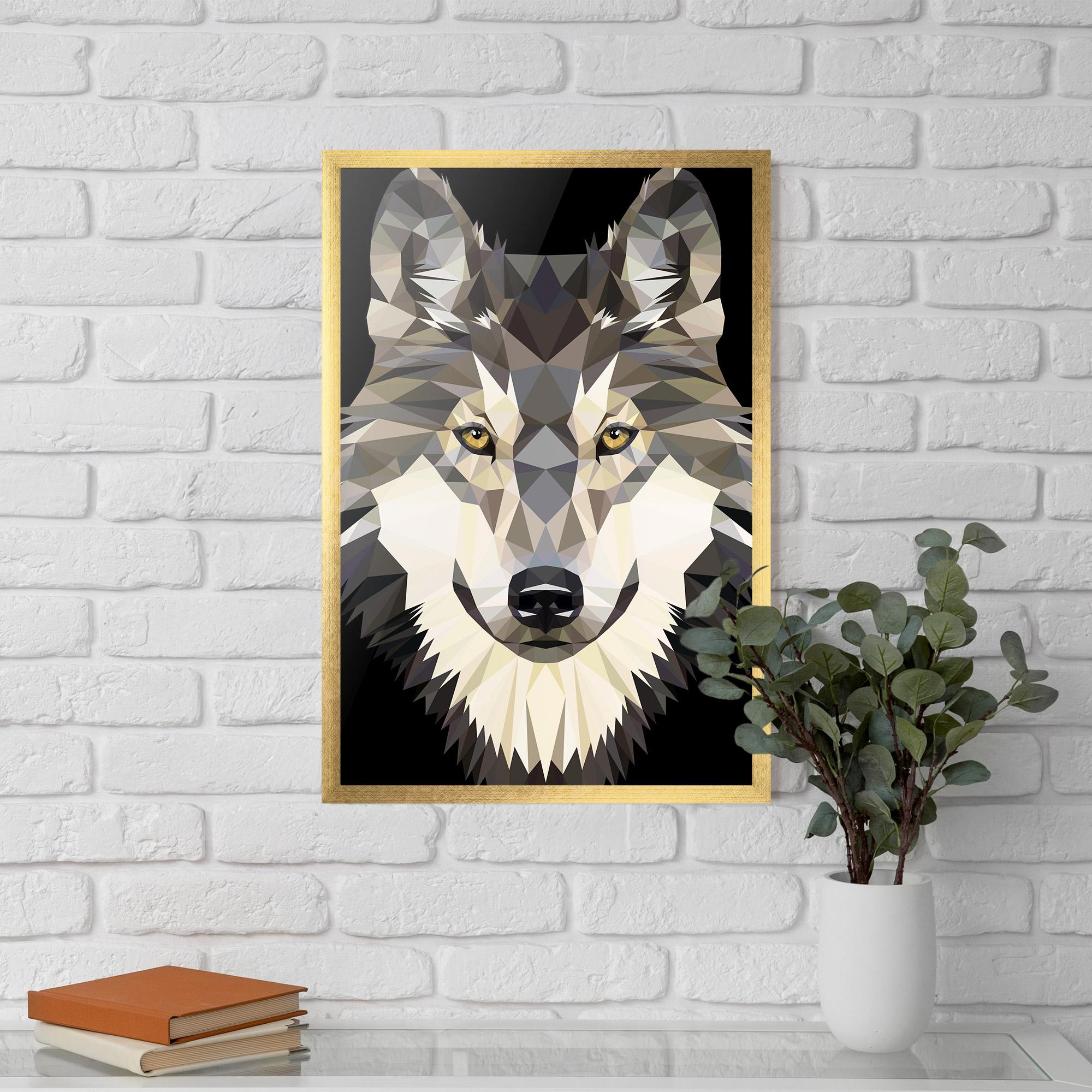 Poster Înrămat Pretty Wolf Head mockup 5
