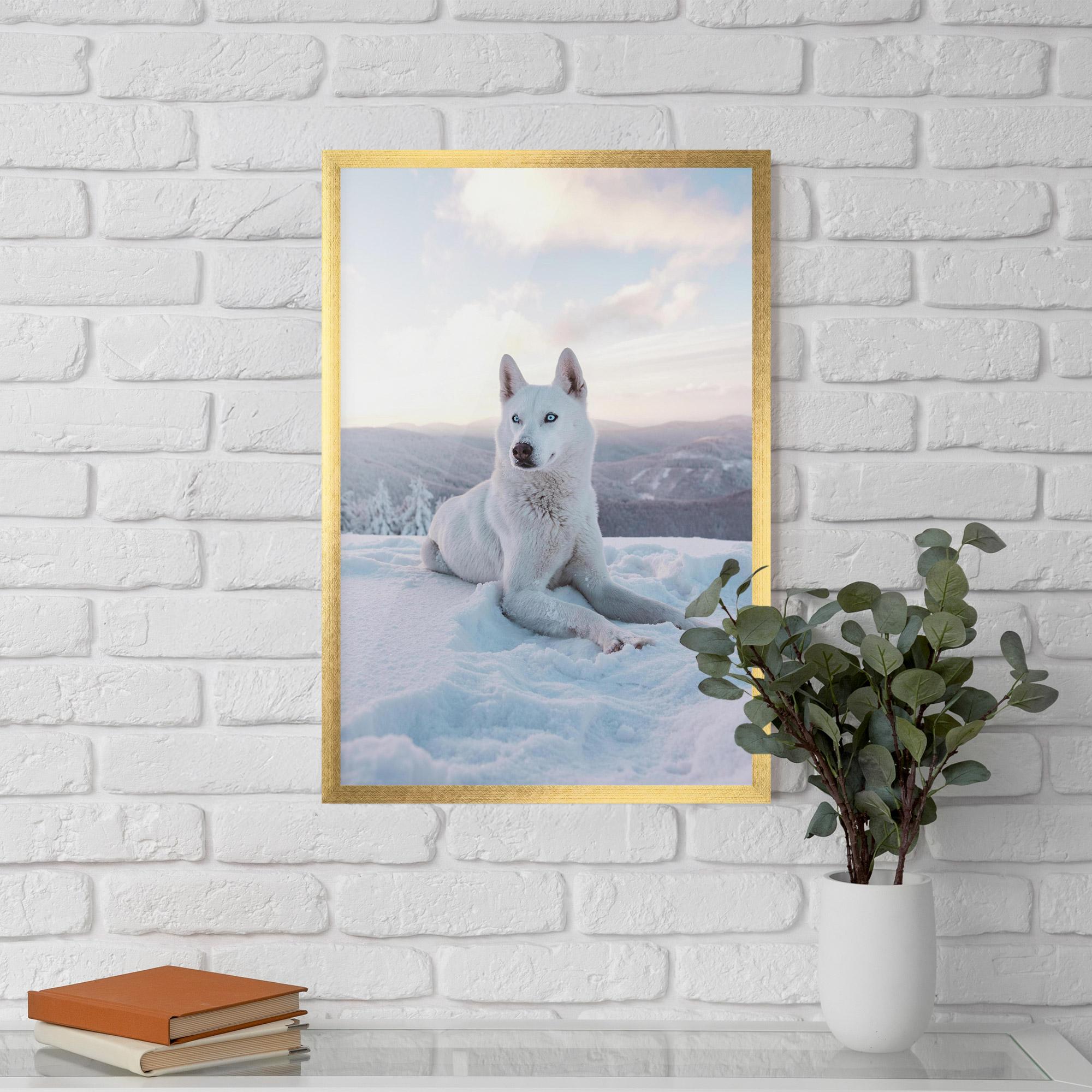 Poster Înrămat White Snow Wolf mockup 5