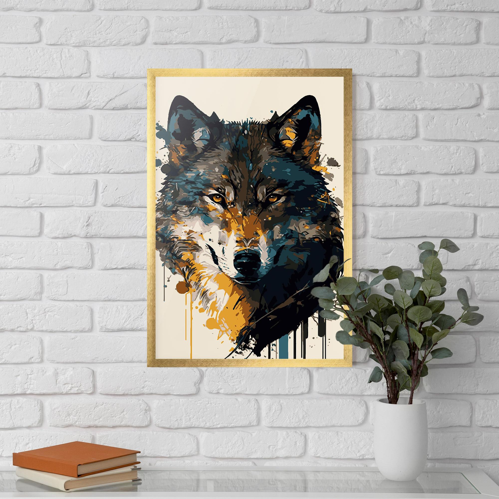 Poster Înrămat Wolf Head Art mockup 5