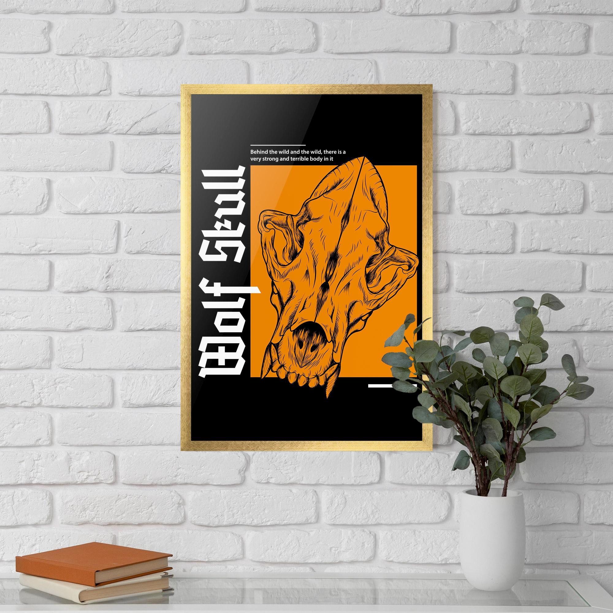 Poster Înrămat Wolf Skull mockup 5