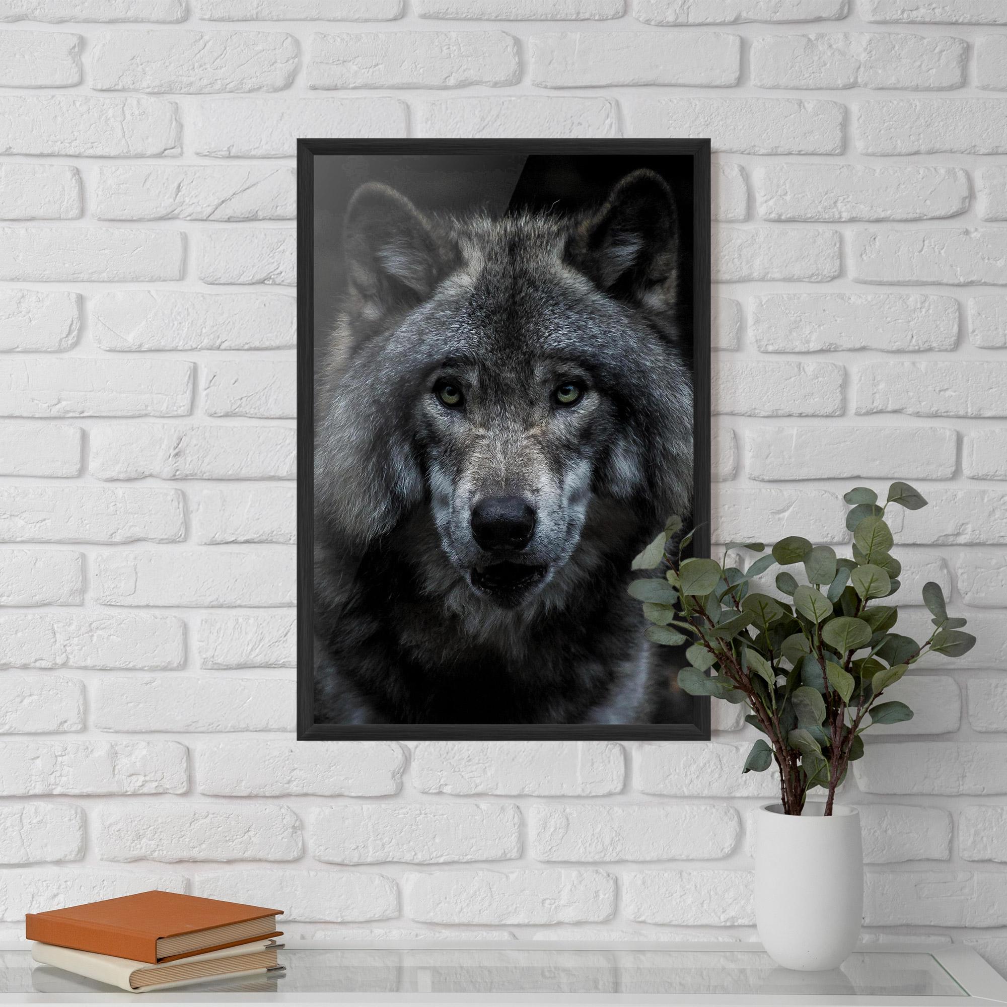Poster Înrămat Angry Wolf mockup 5