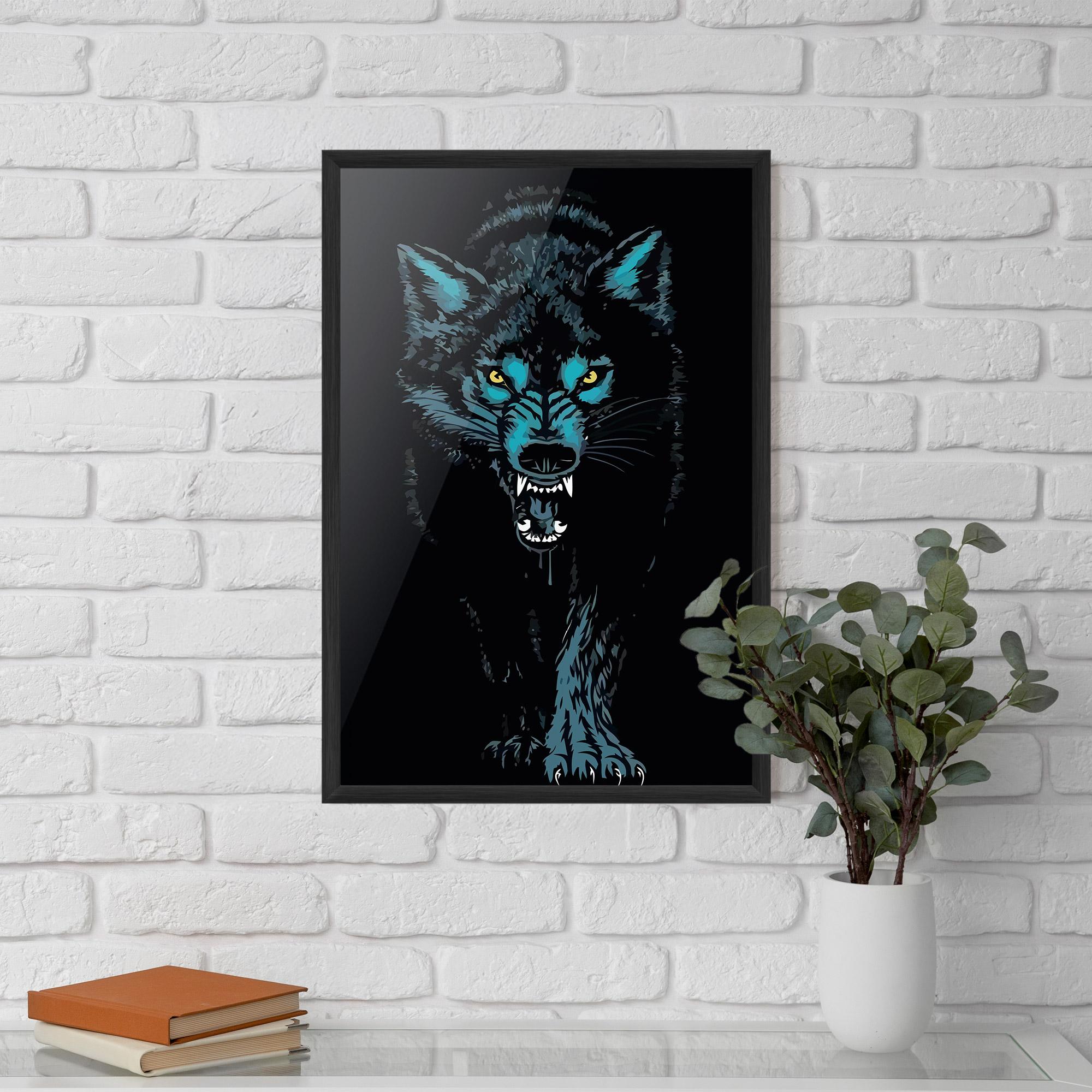 Poster Înrămat Blue Wolf mockup 5