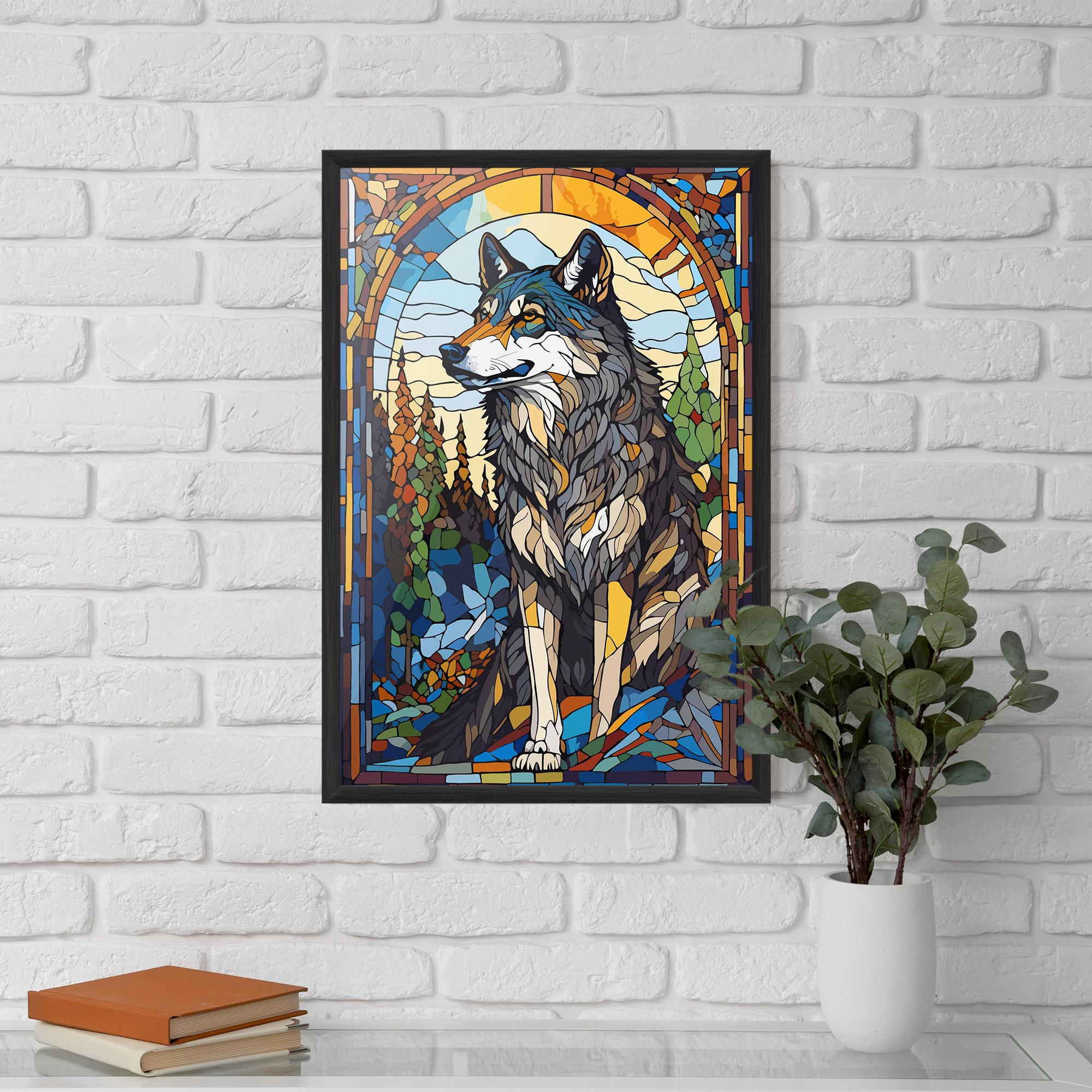 Poster Înrămat Glass Wolf mockup 5