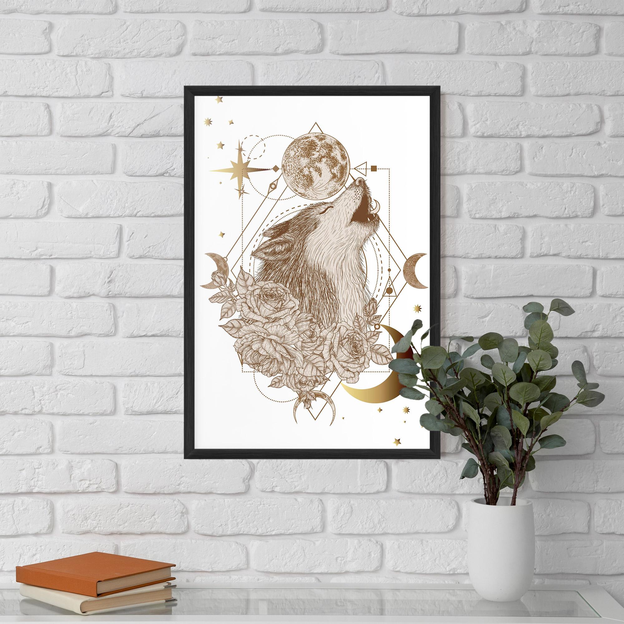 Poster Înrămat Magical Wolf mockup 5