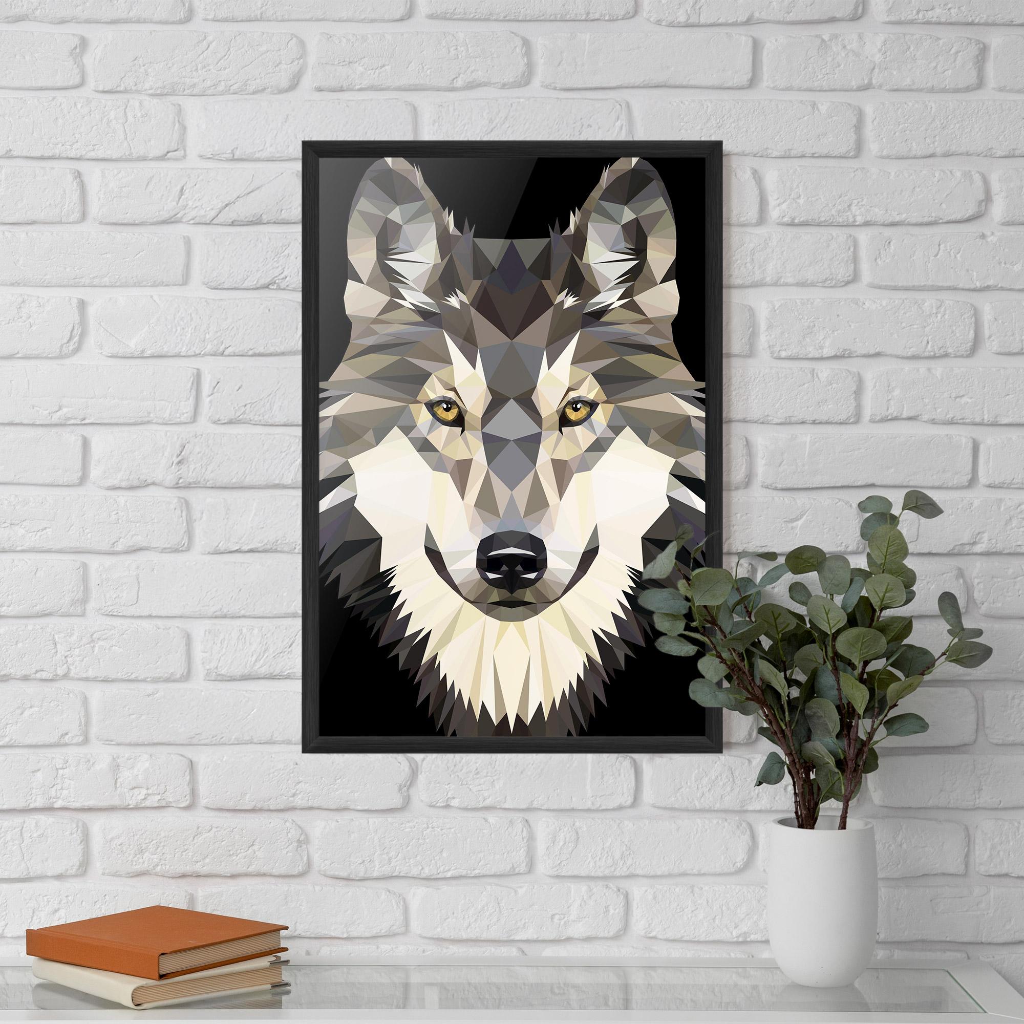 Poster Înrămat Pretty Wolf Head mockup 5