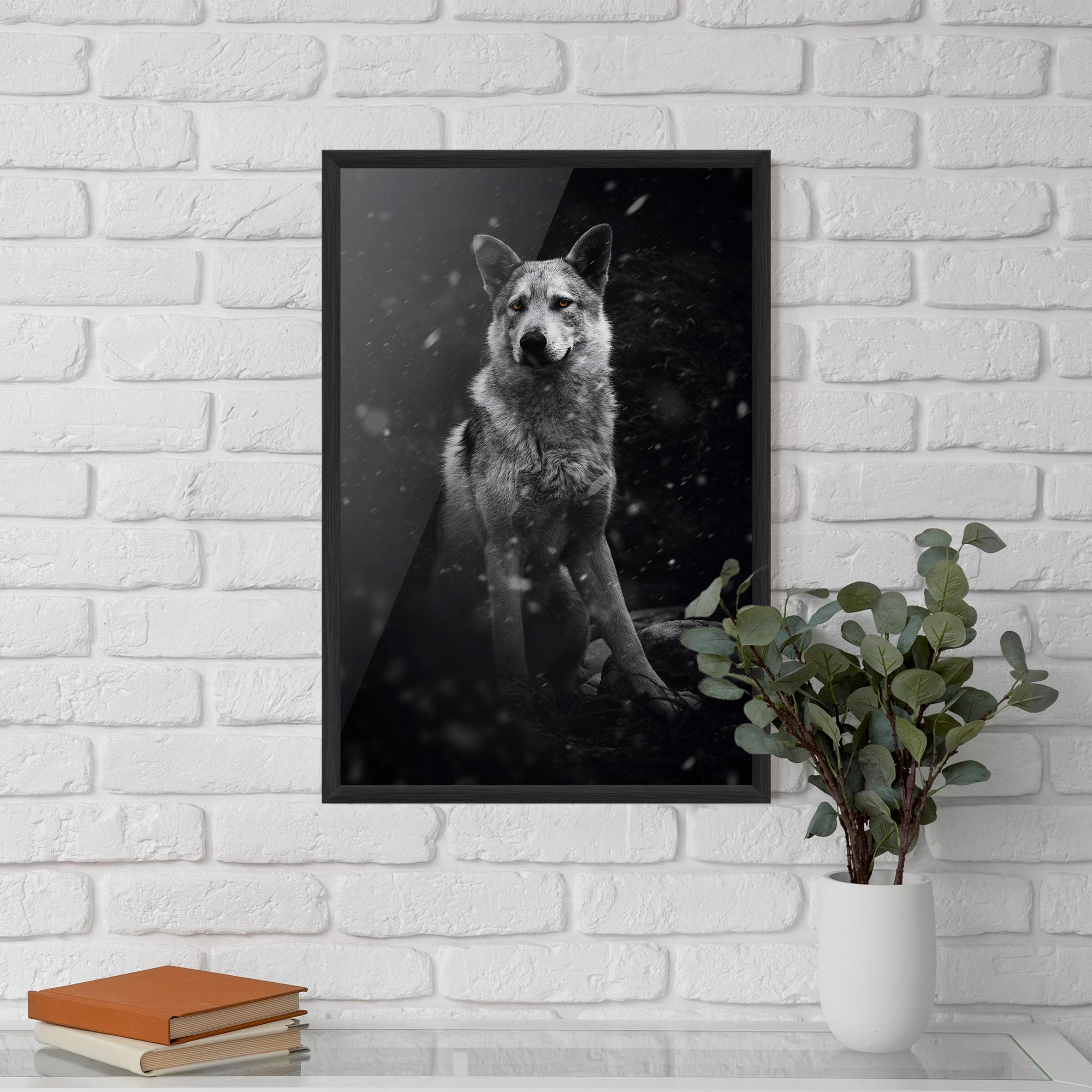 Poster Înrămat Sitting Wolf mockup 5