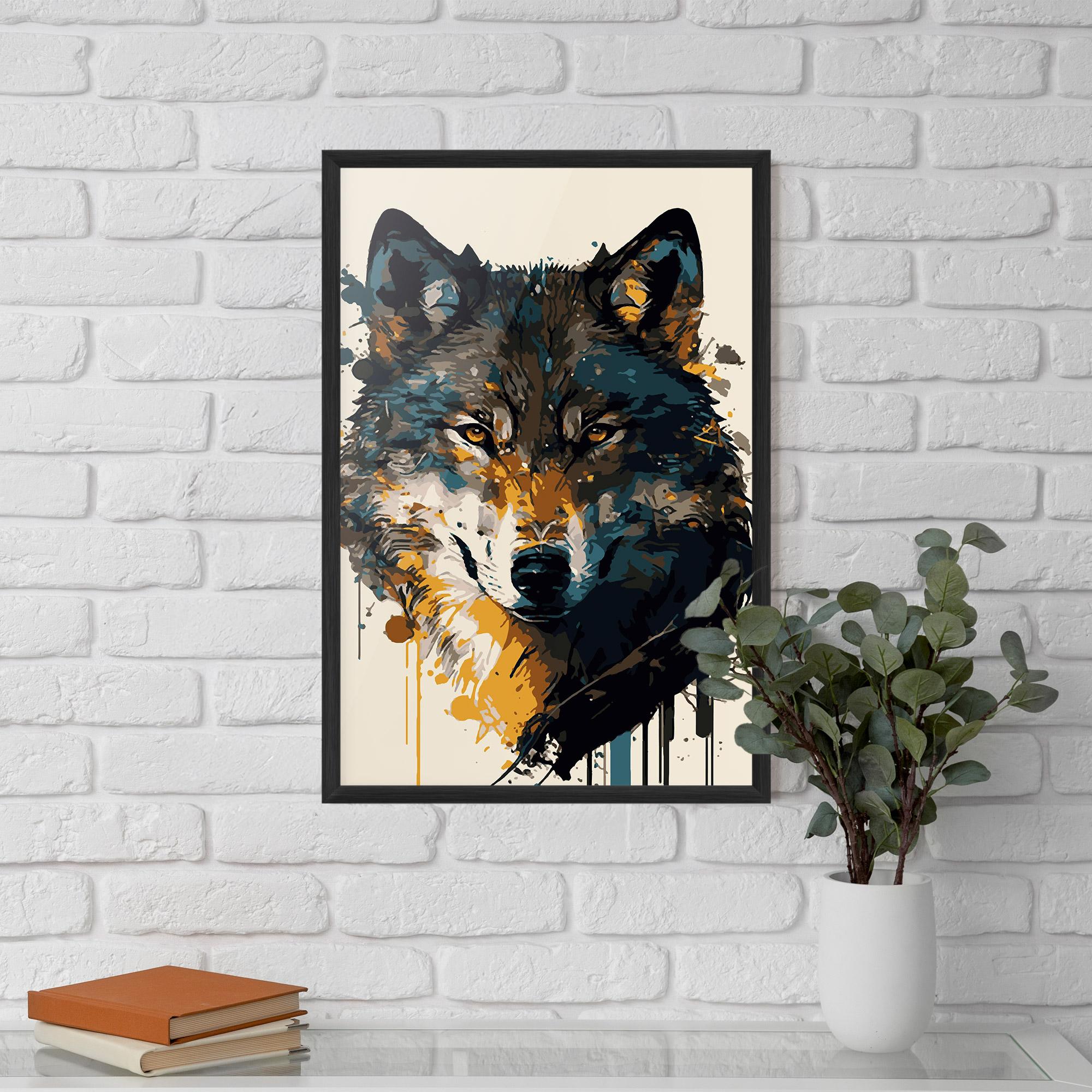 Poster Înrămat Wolf Head Art mockup 5