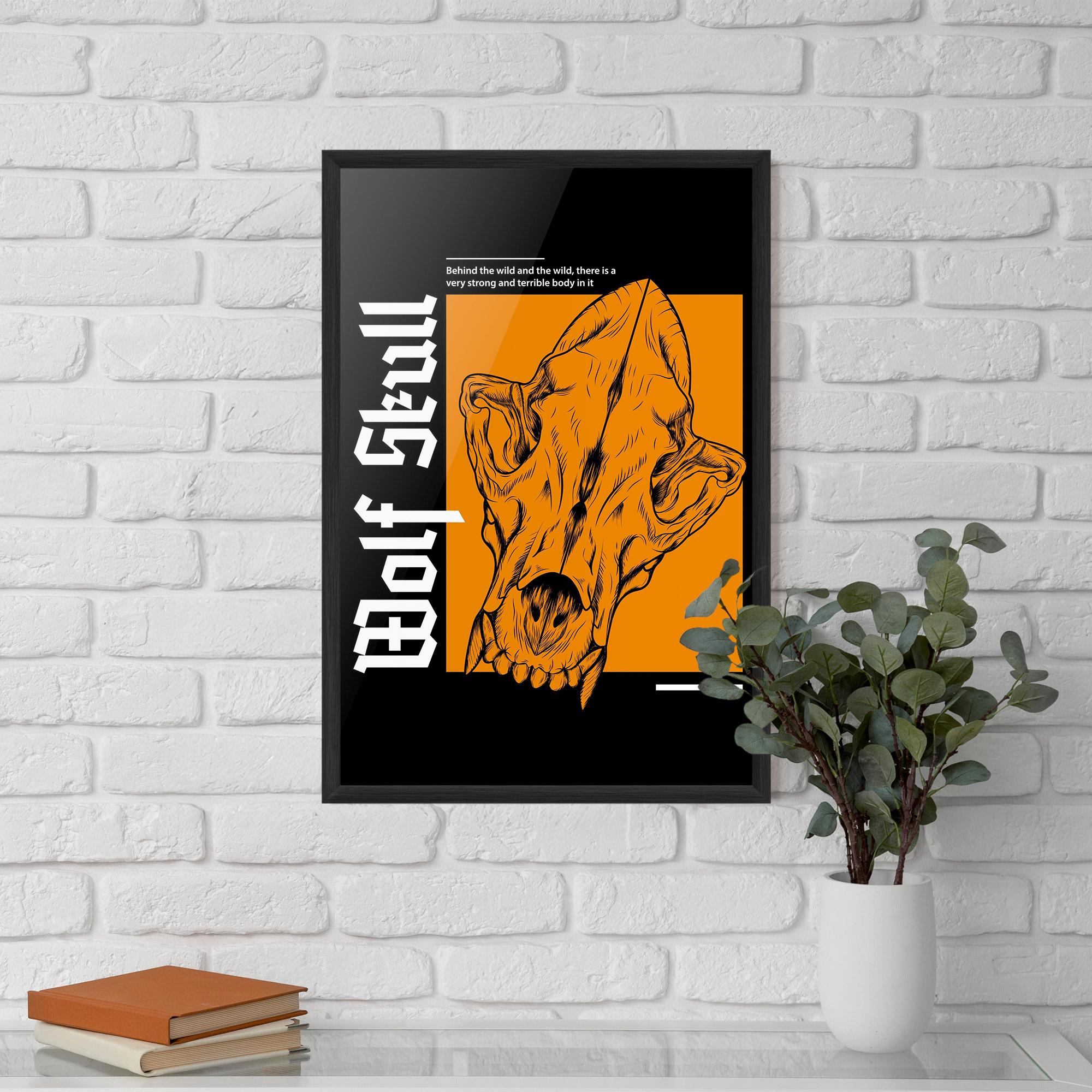 Poster Înrămat Wolf Skull mockup 5