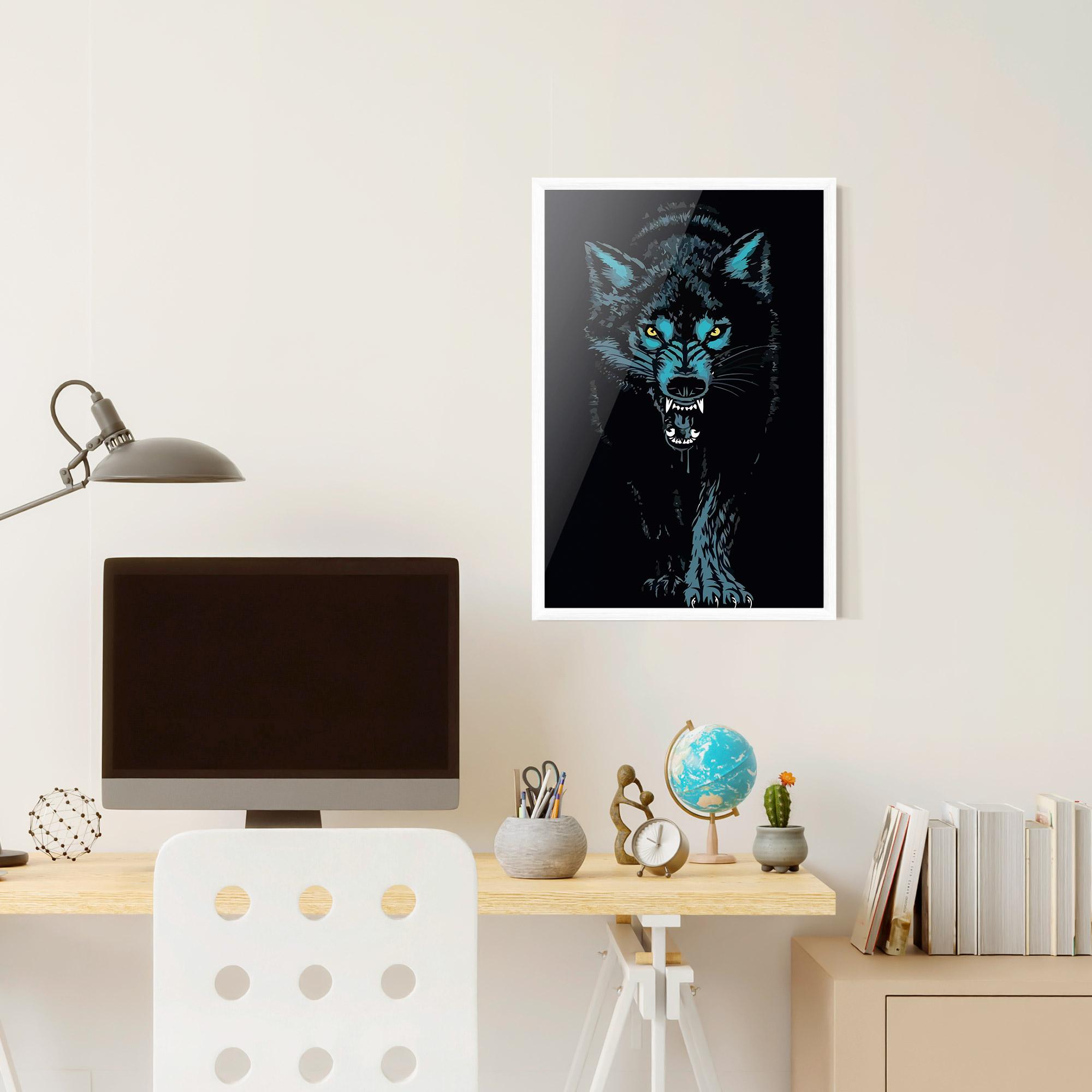 Poster Înrămat Blue Wolf mockup 6