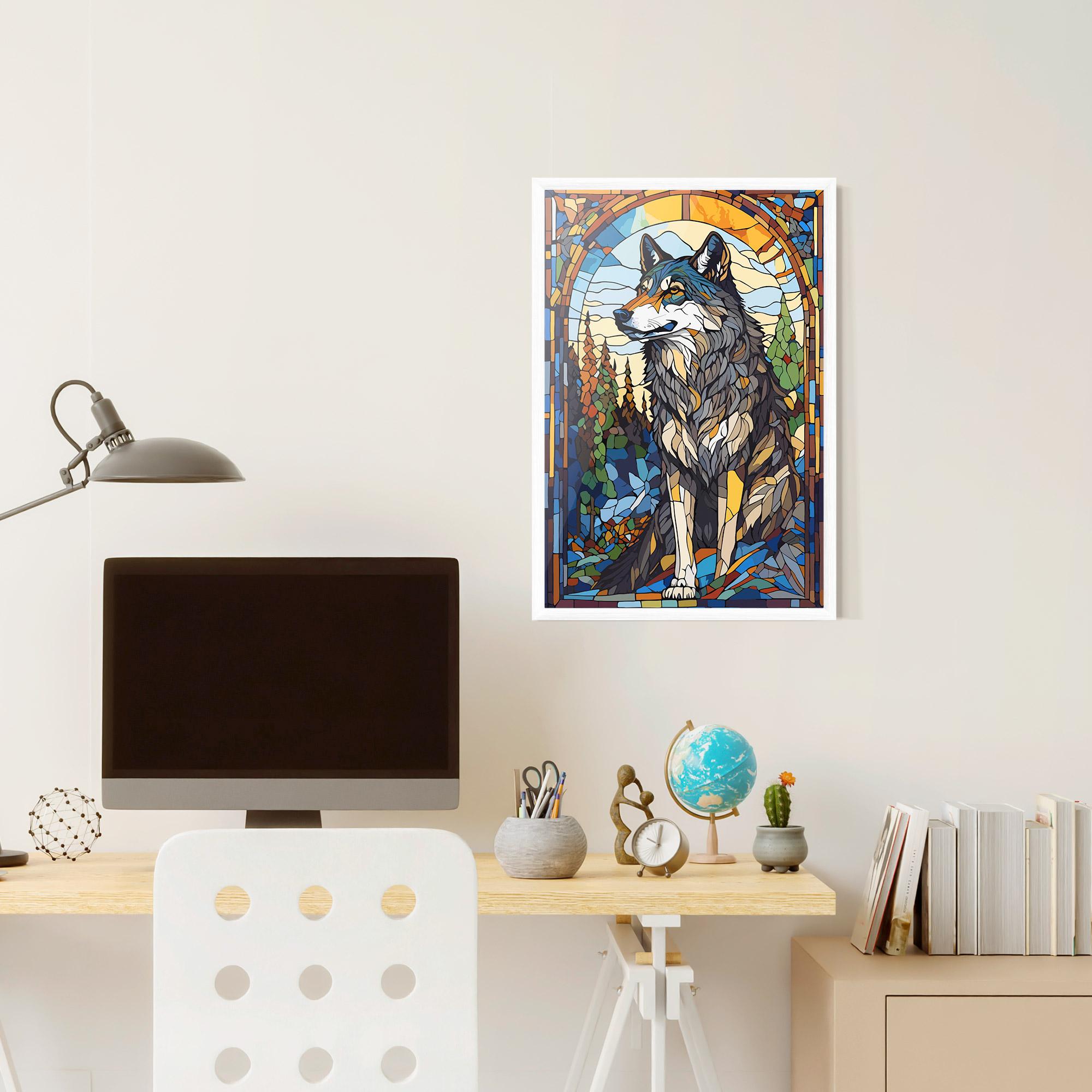 Poster Înrămat Glass Wolf mockup 6