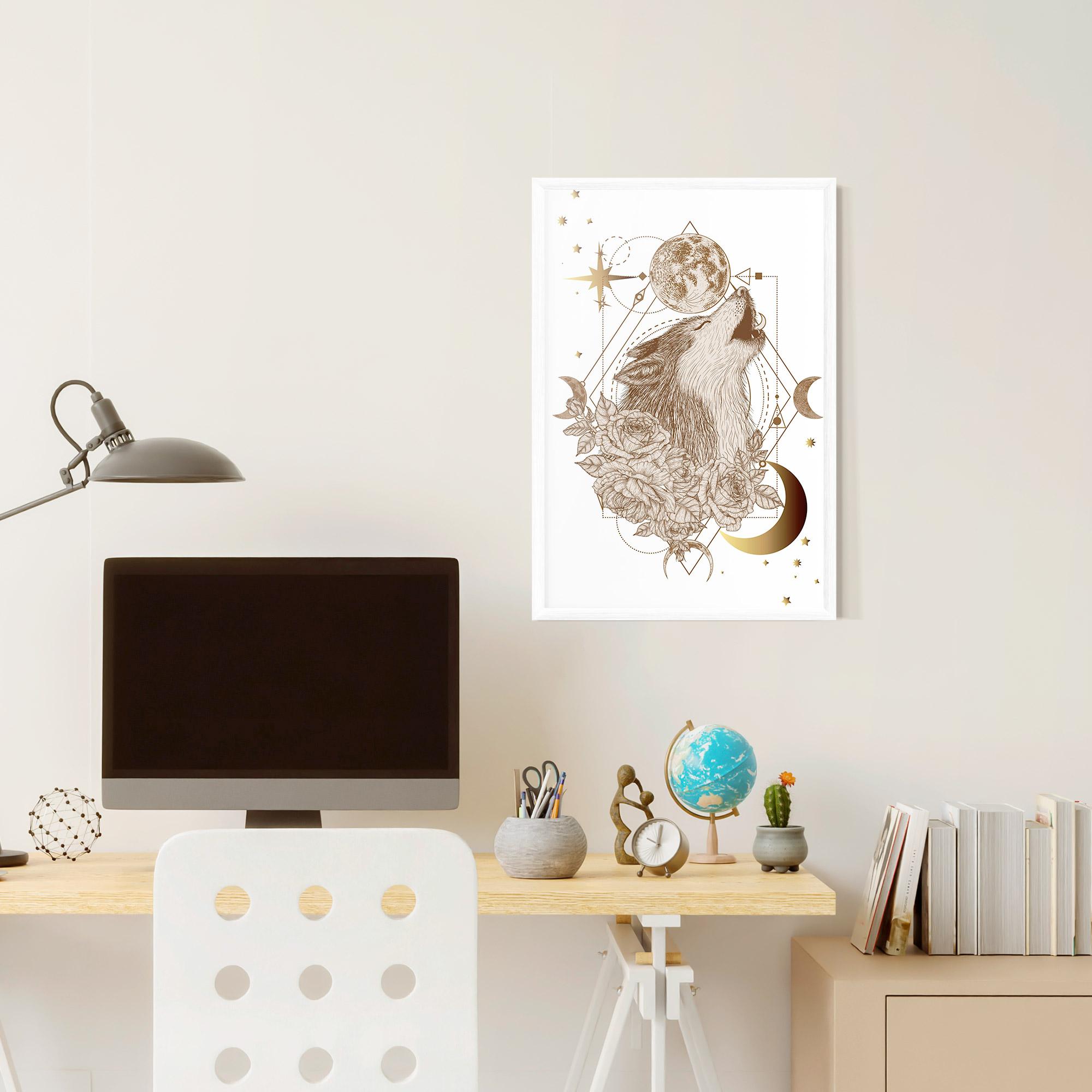 Poster Înrămat Magical Wolf mockup 6