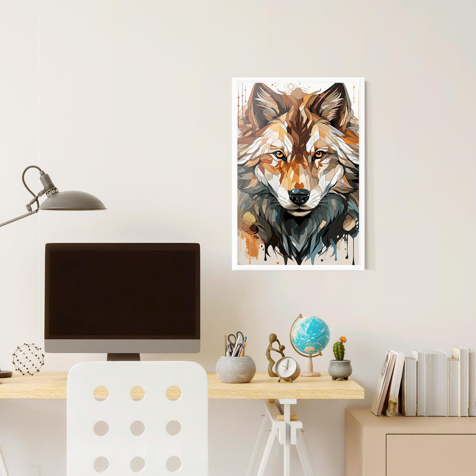 Poster Înrămat Pretty Orange Wolf mockup 6
