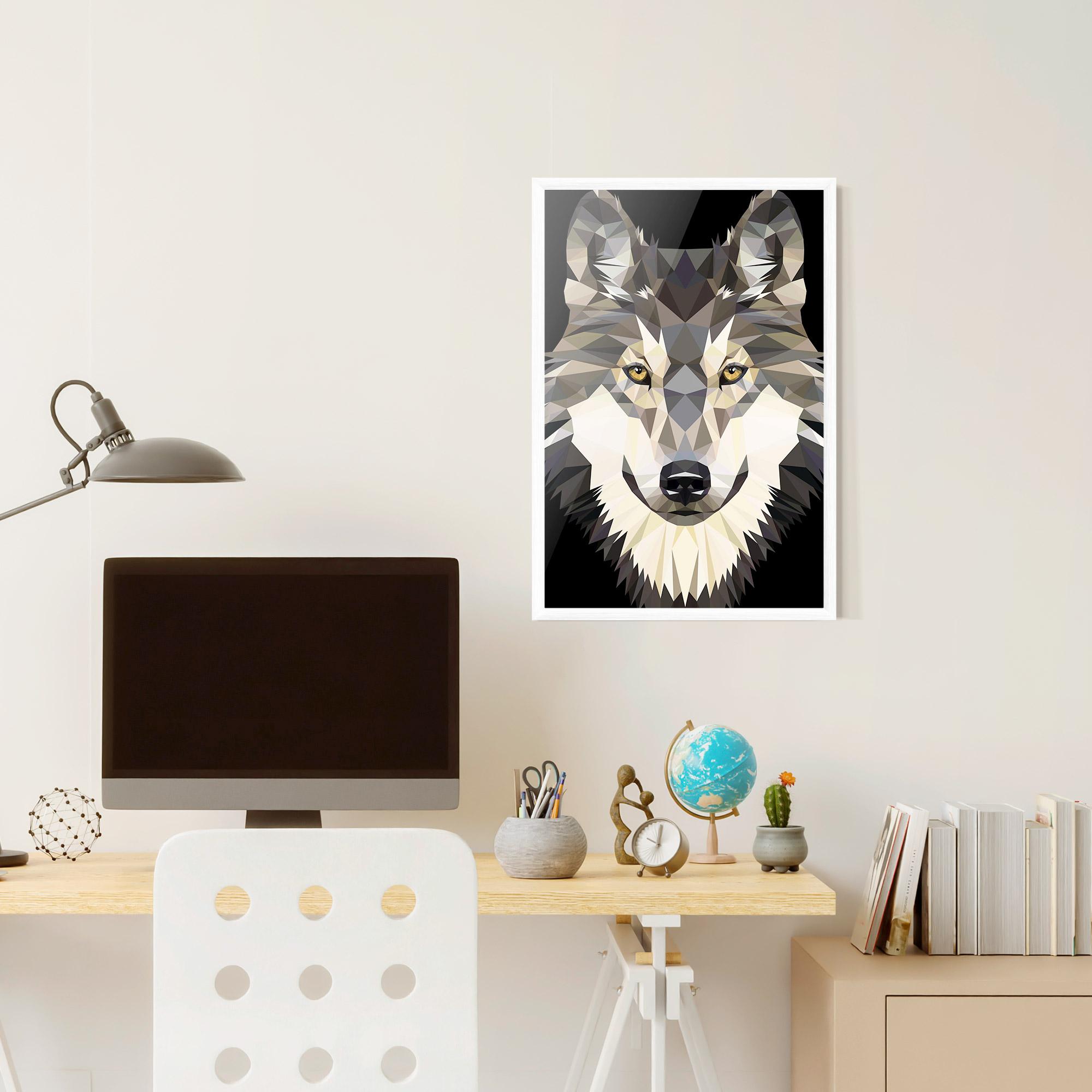 Poster Înrămat Pretty Wolf Head mockup 6