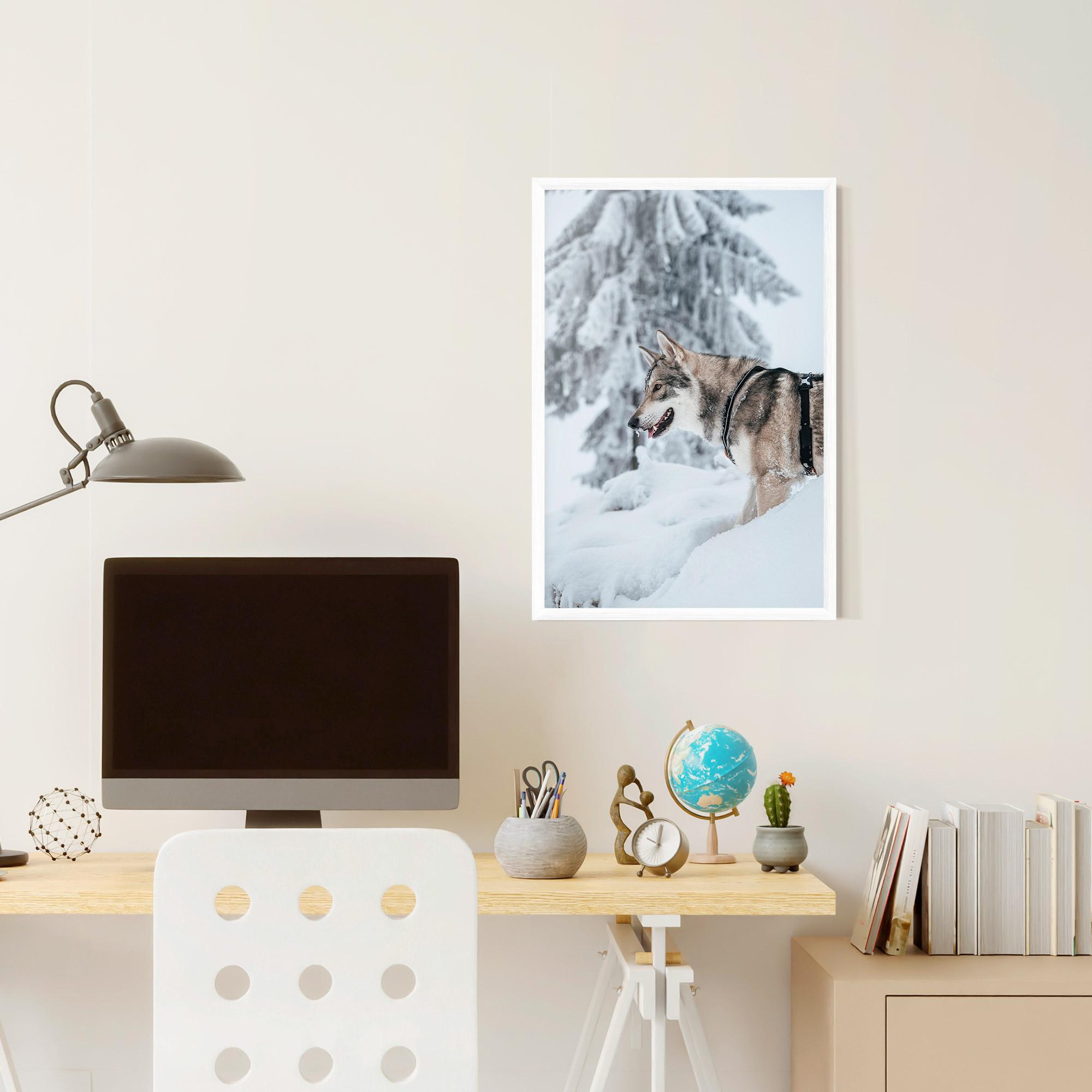 Poster Înrămat Snow Wolf mockup 6