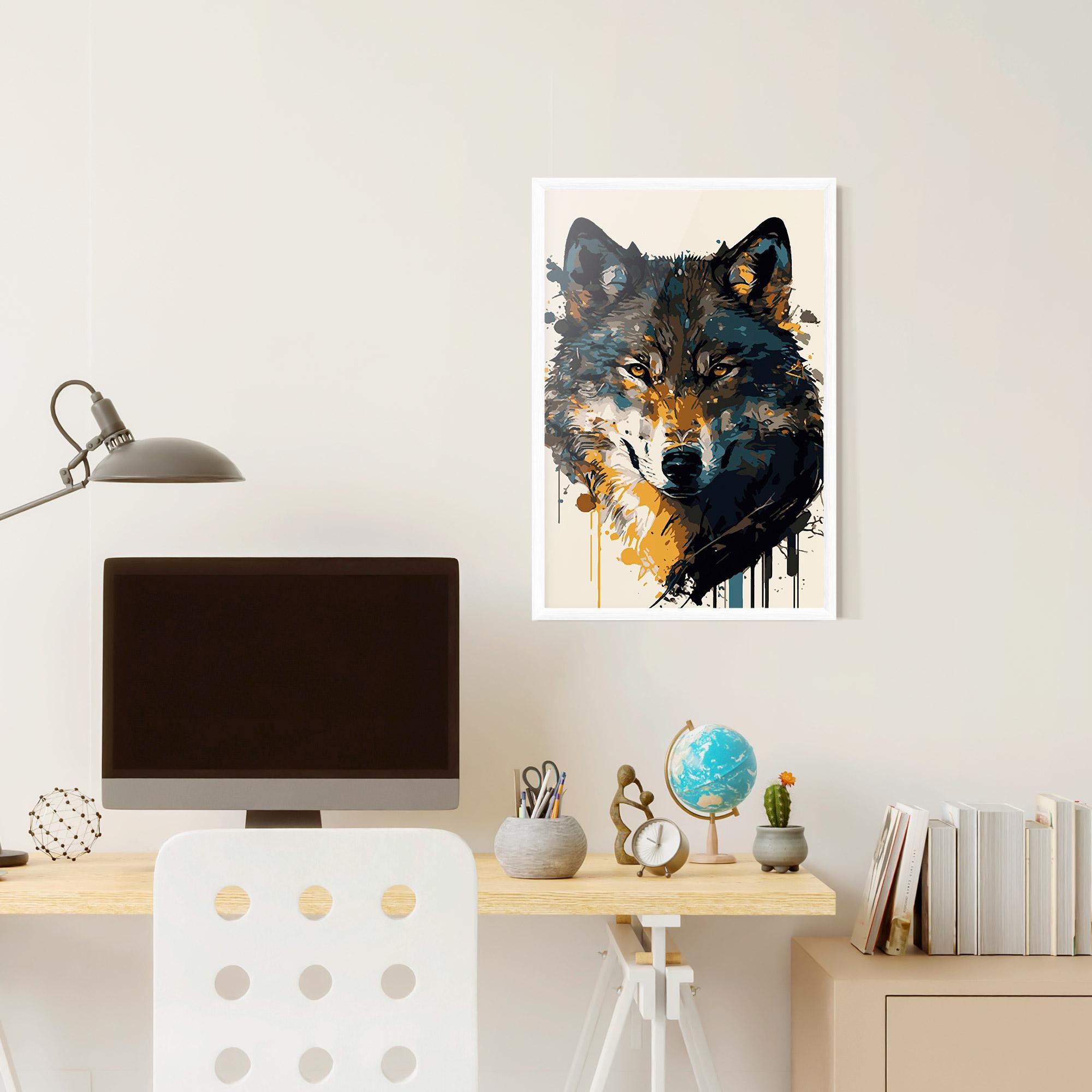 Poster Înrămat Wolf Head Art mockup 6