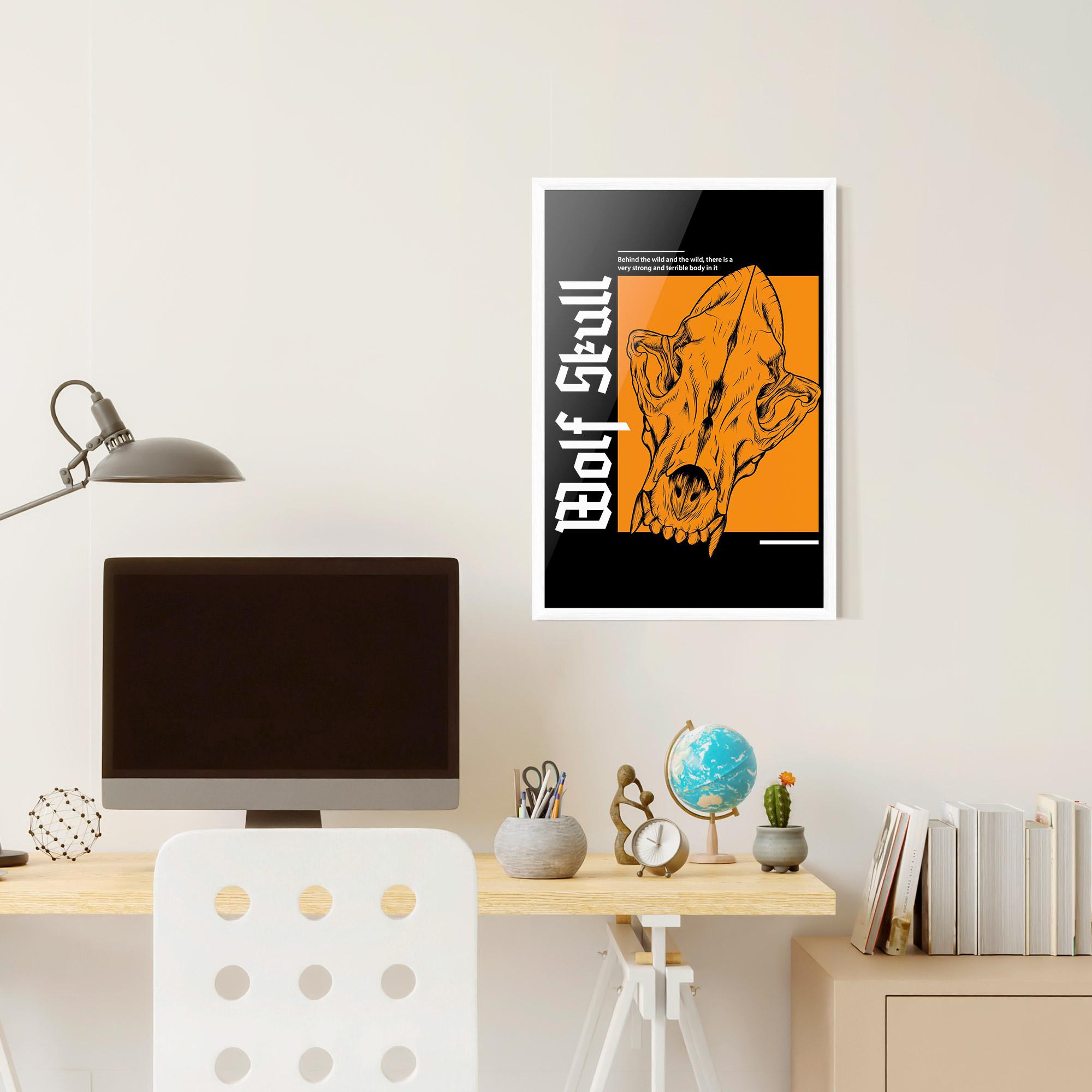Poster Înrămat Wolf Skull mockup 6