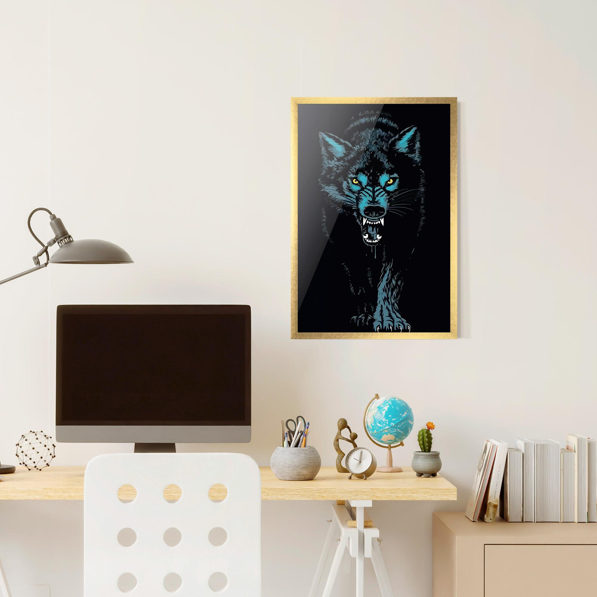 Poster Înrămat Blue Wolf mockup 6