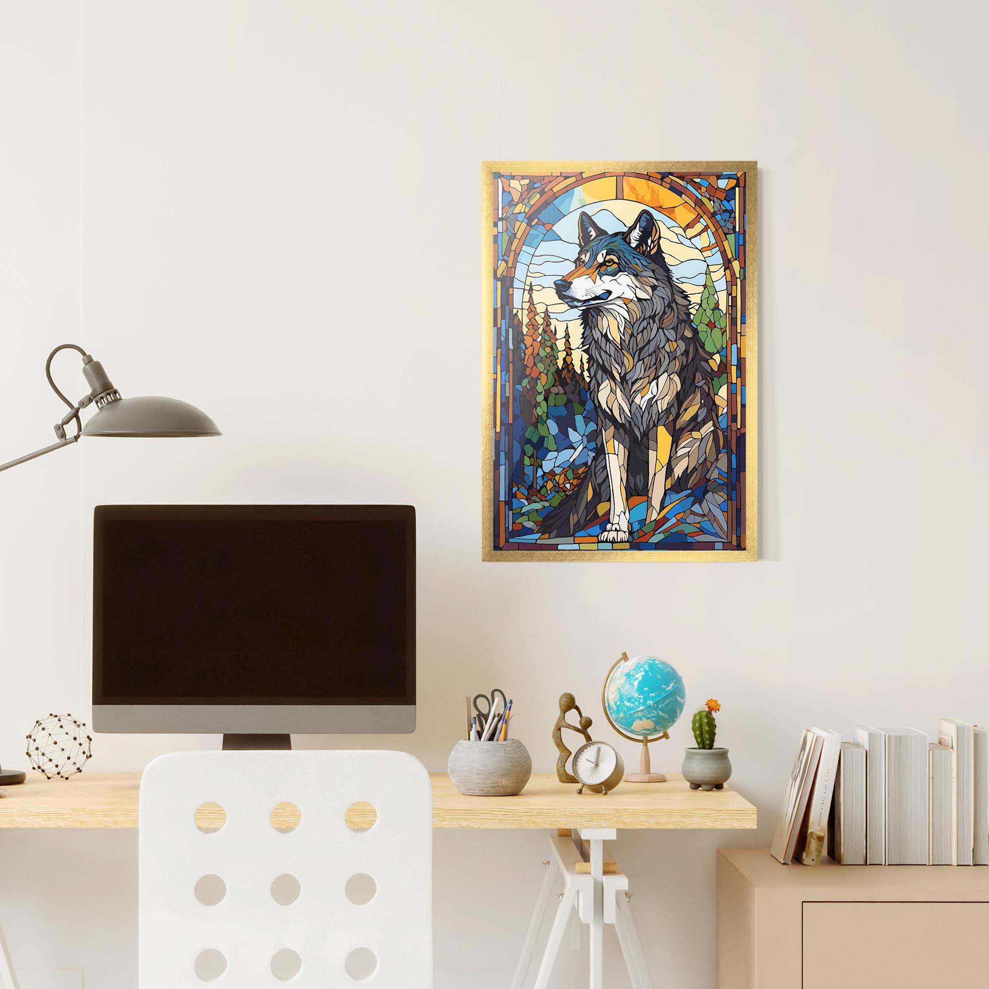 Poster Înrămat Glass Wolf mockup 6