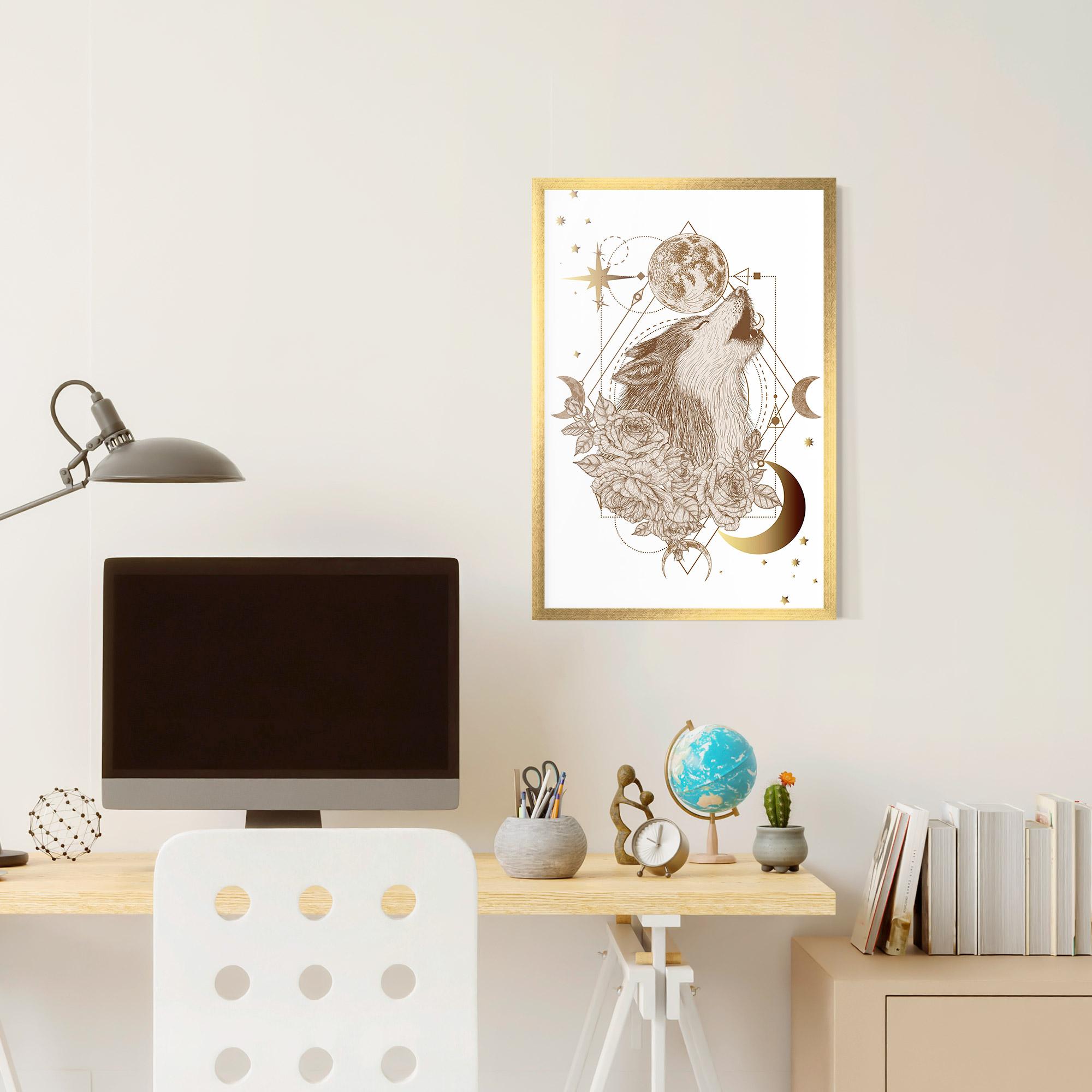 Poster Înrămat Magical Wolf mockup 6