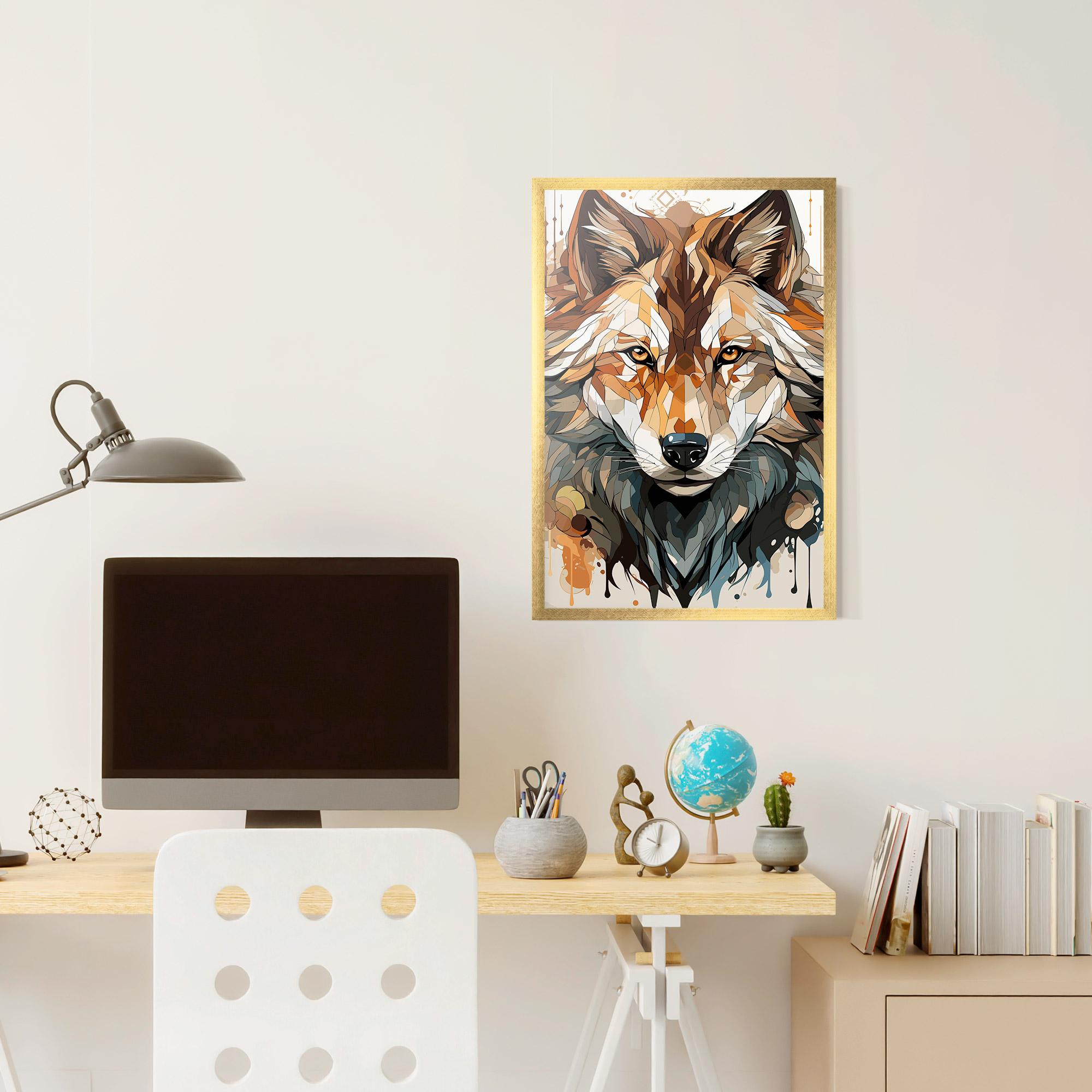 Poster Înrămat Pretty Orange Wolf mockup 6