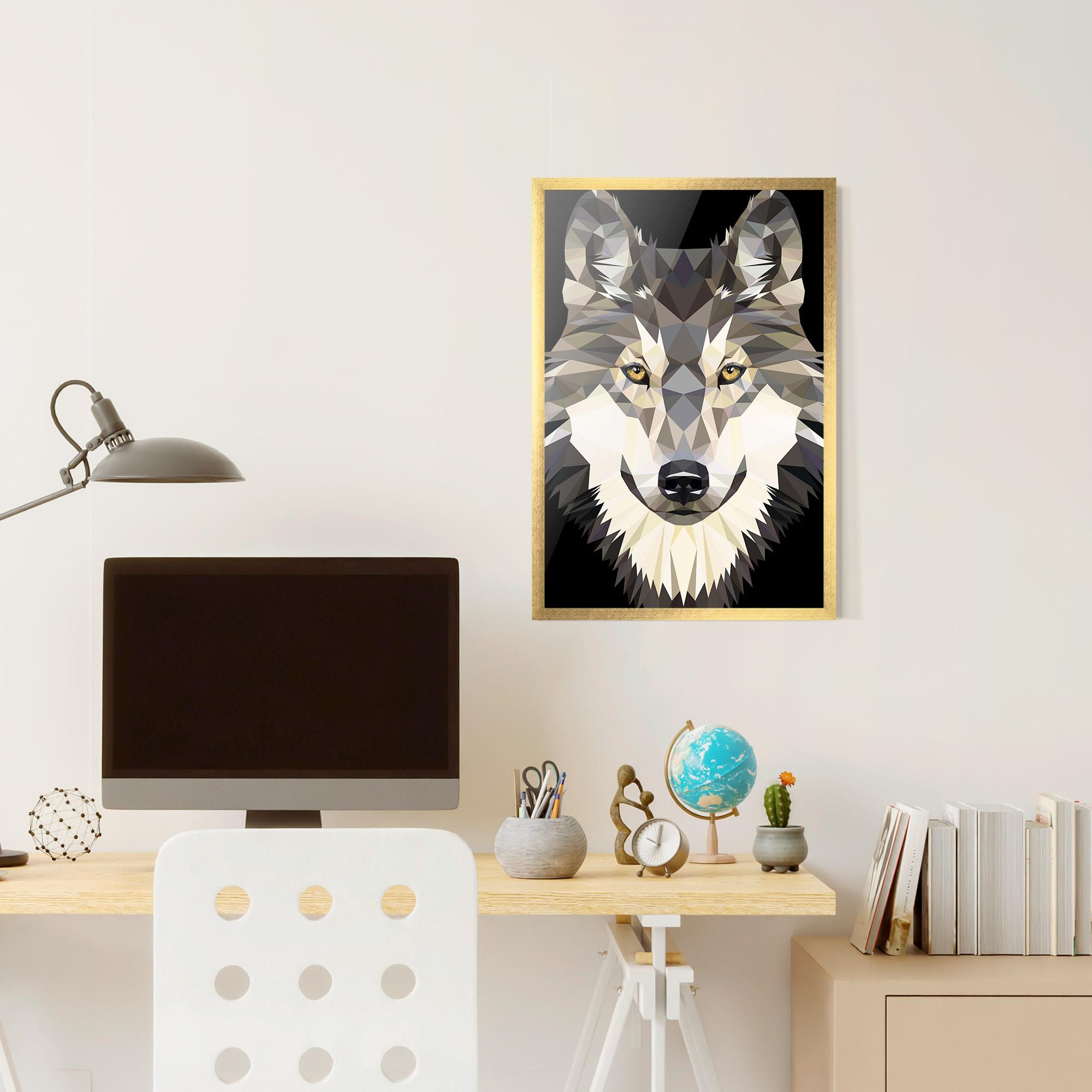 Poster Înrămat Pretty Wolf Head mockup 6