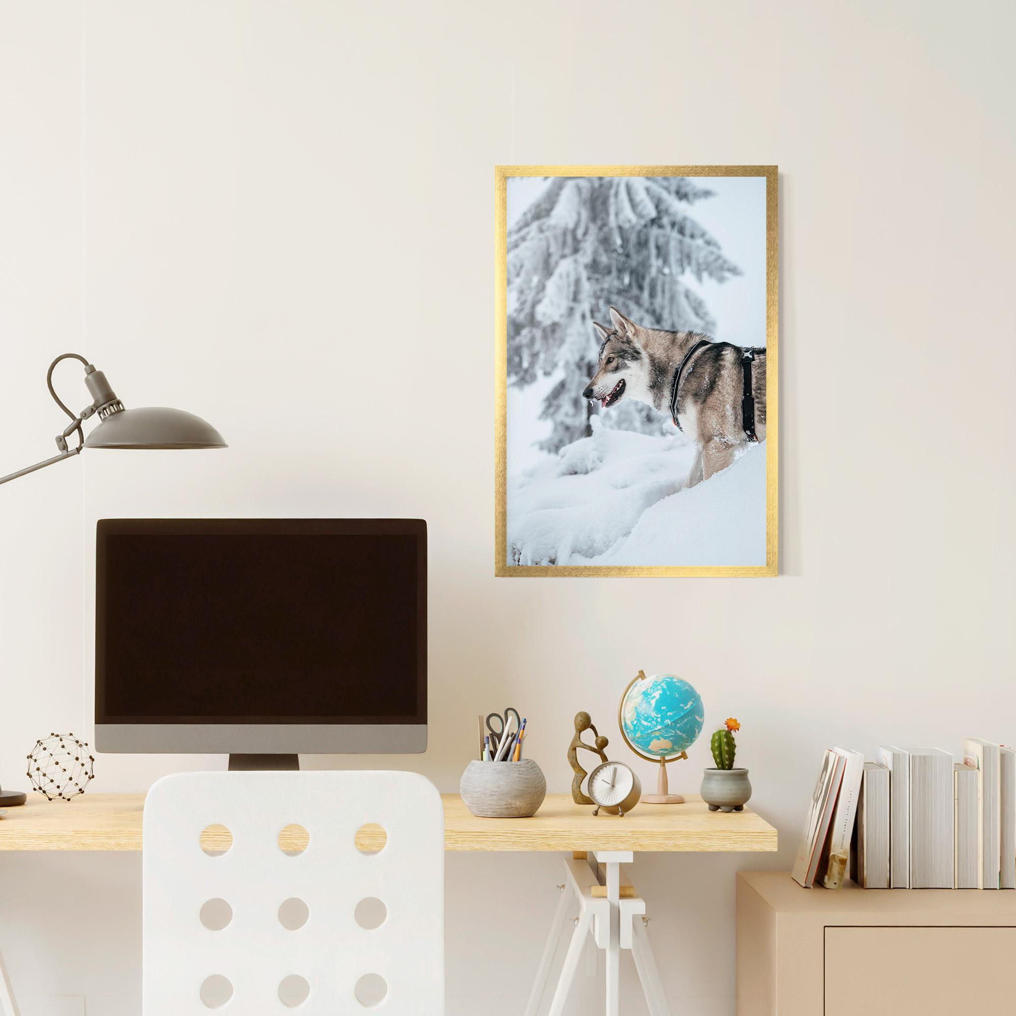 Poster Înrămat Snow Wolf mockup 6